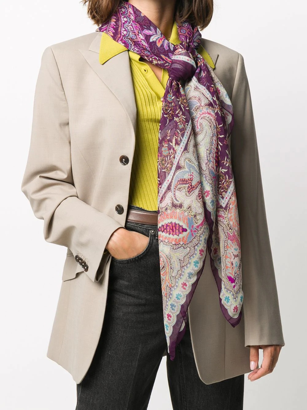 paisley print scarf - 2