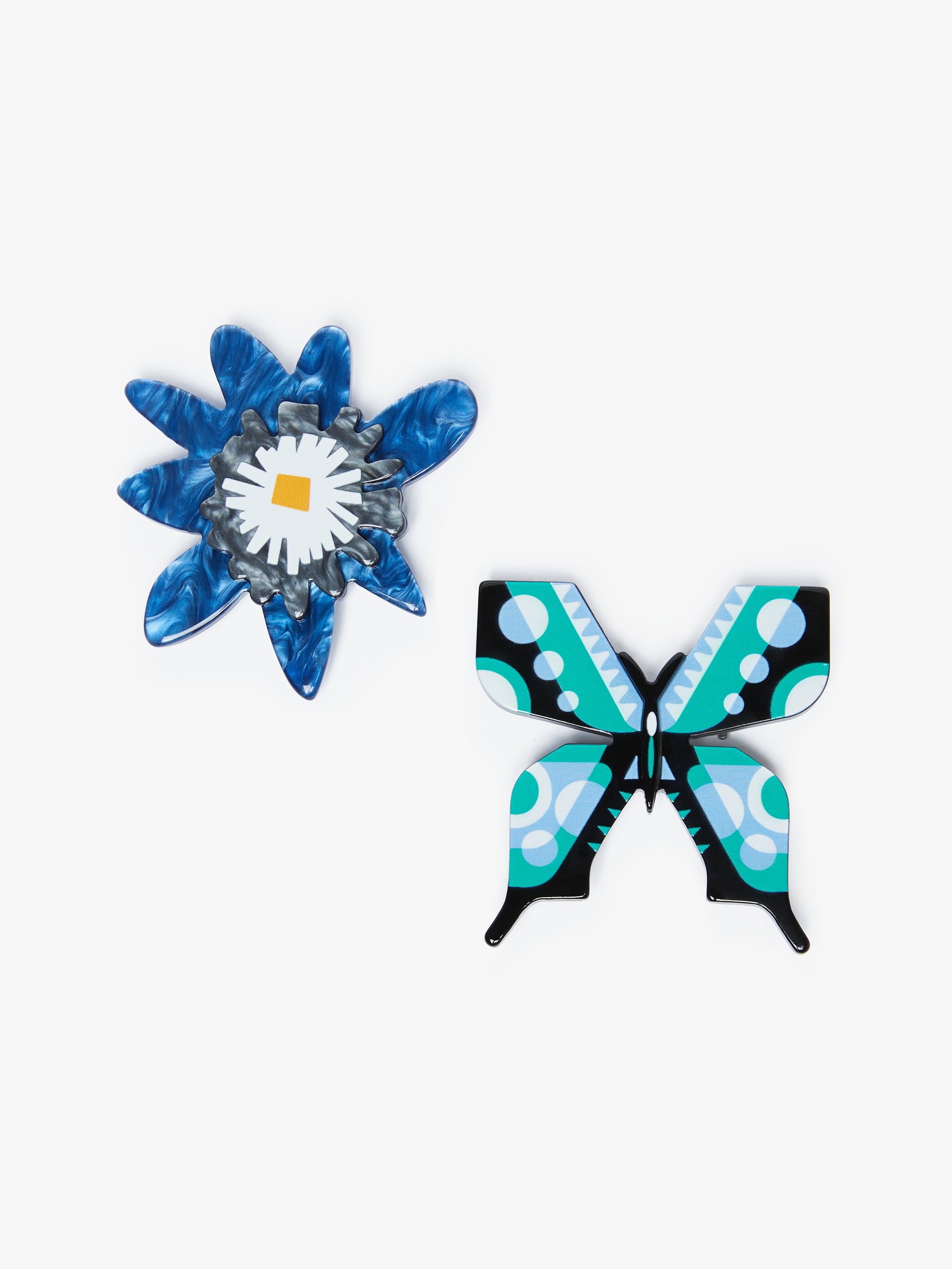 TALLERO Set of 2 resin brooches - 2