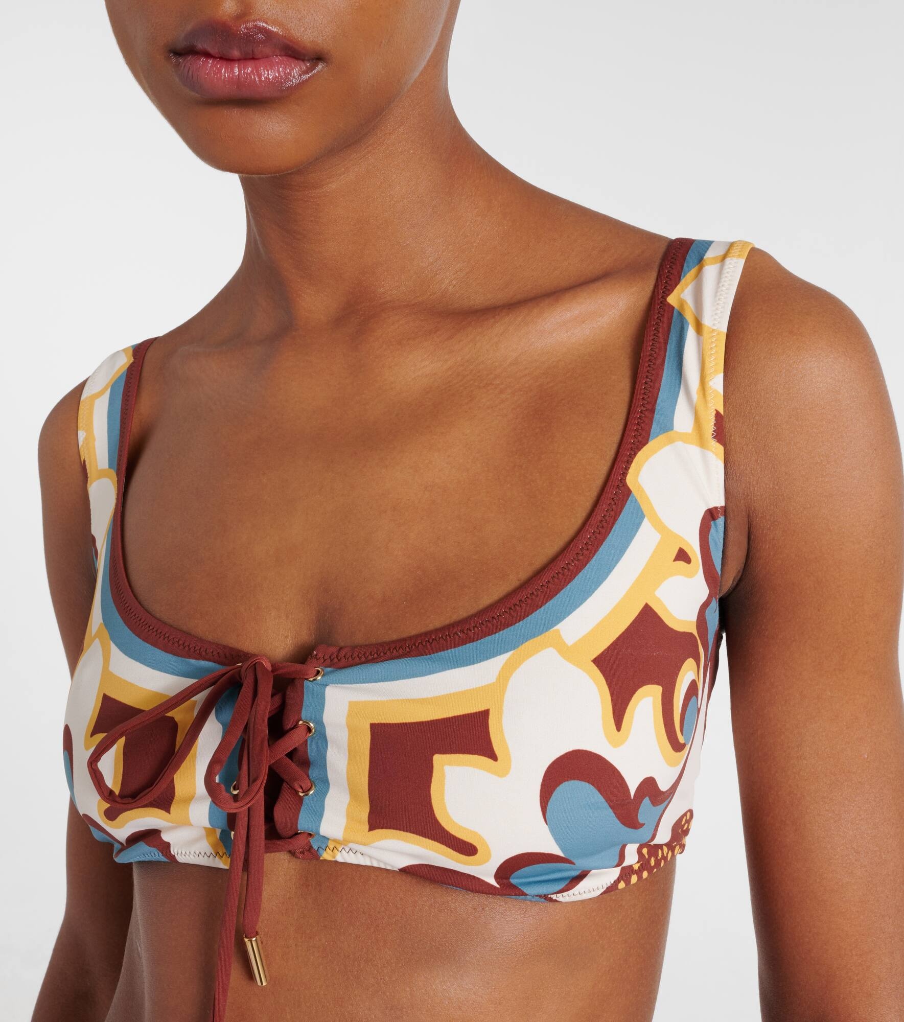 Sunset floral bikini top - 4