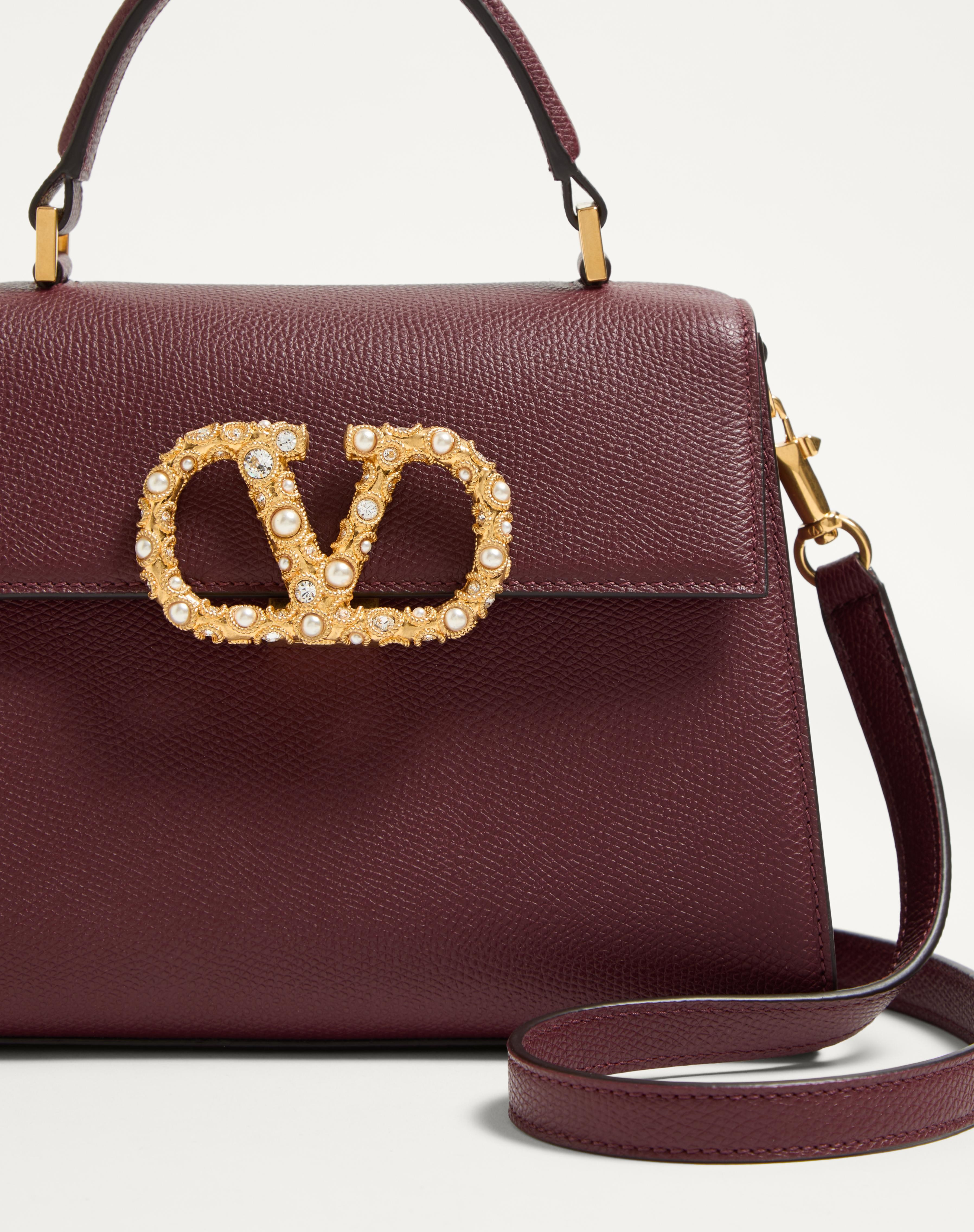 VALENTINO GARAVANI VSLING SMALL HANDBAG IN GRAINY CALFSKIN WITH JEWEL LOGO - 6