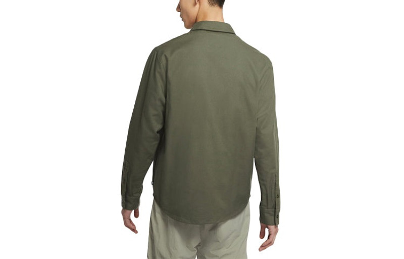 Nike Nike SB Flannel Solid Color Casual Sports Skateboard Shirt Green Army green CV4450-325 outlook