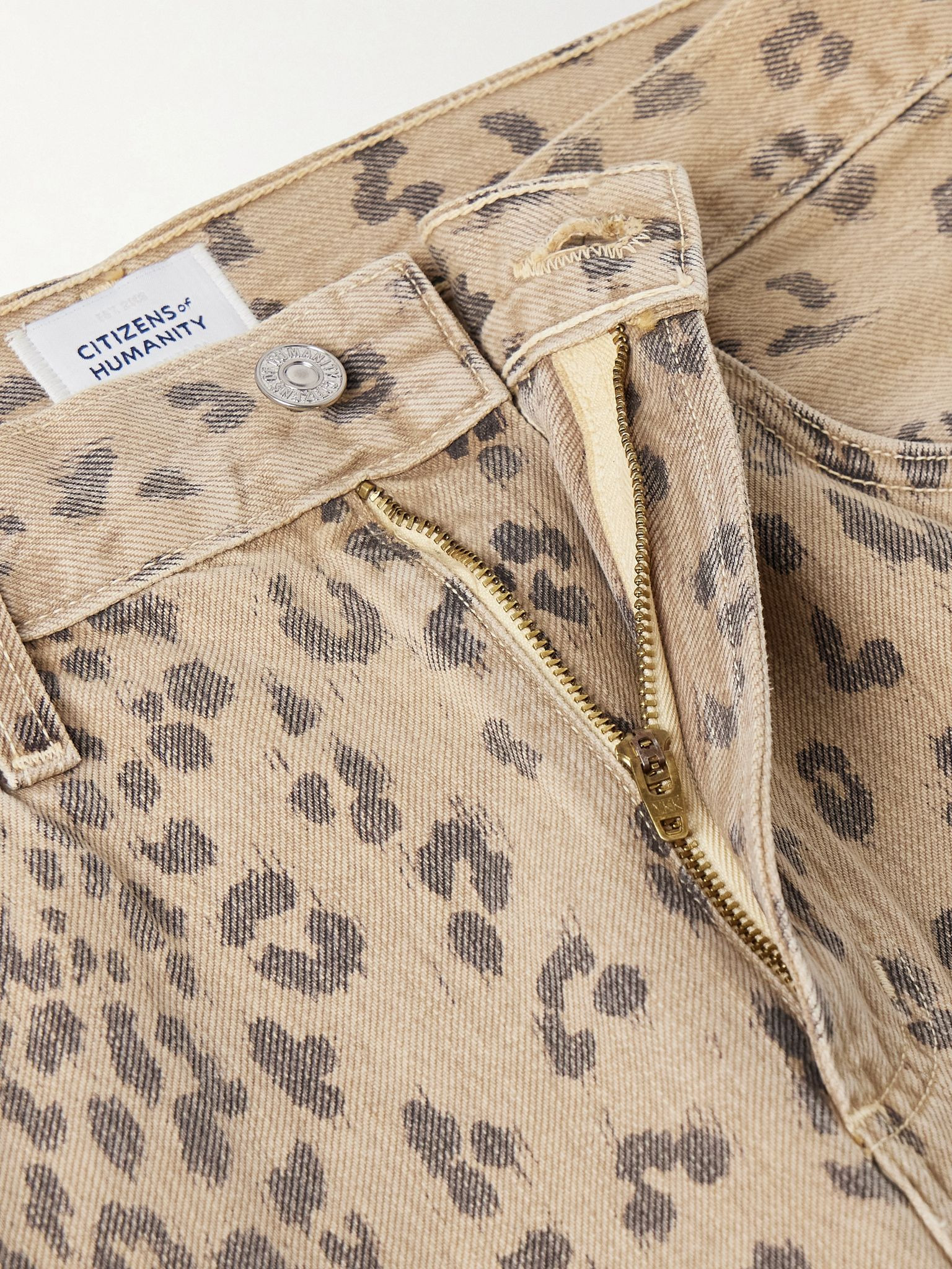 Miro leopard-print barrel-leg jeans Brown - 4