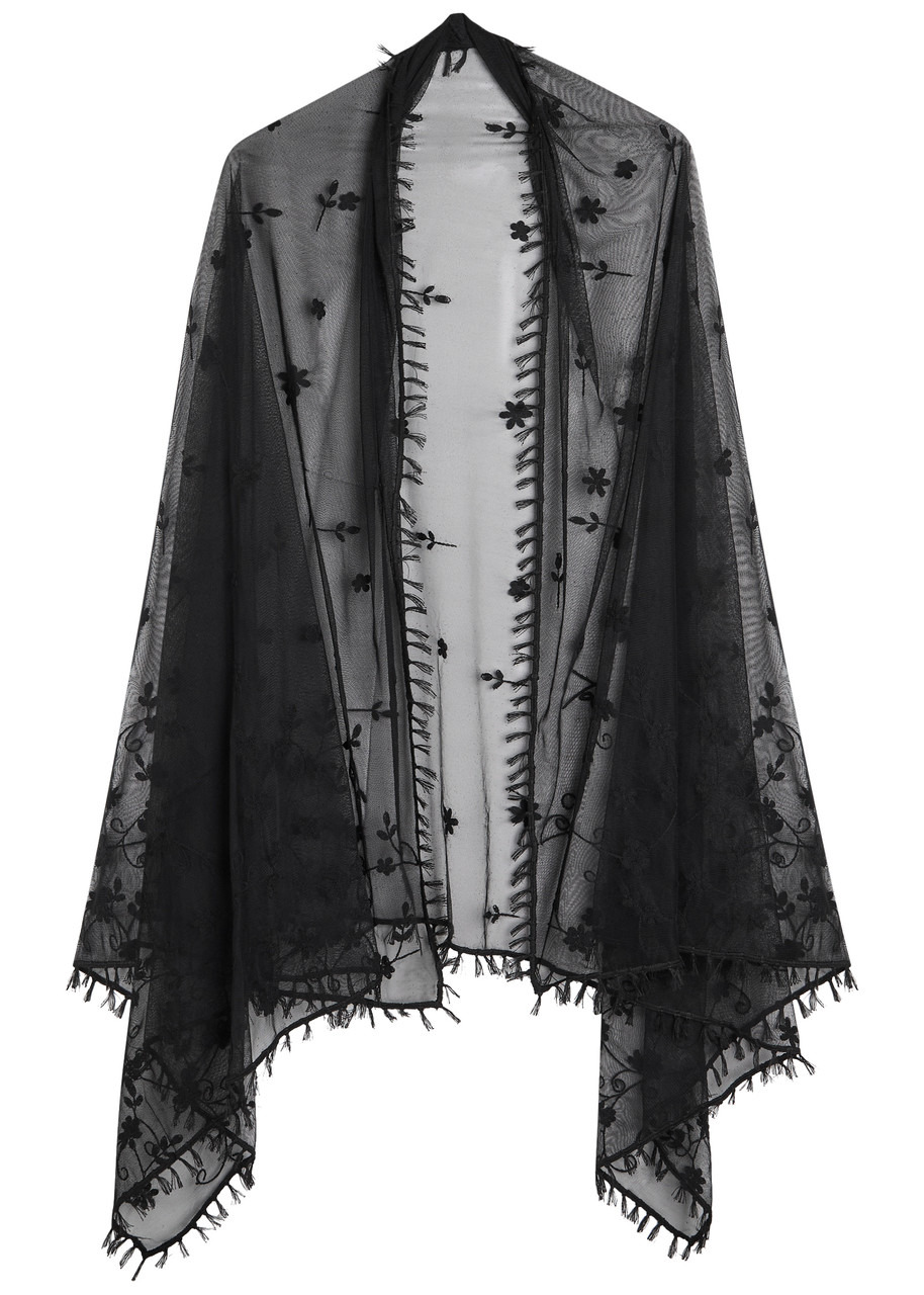 Toteme Floral-embroidered Tulle Shawl - 5