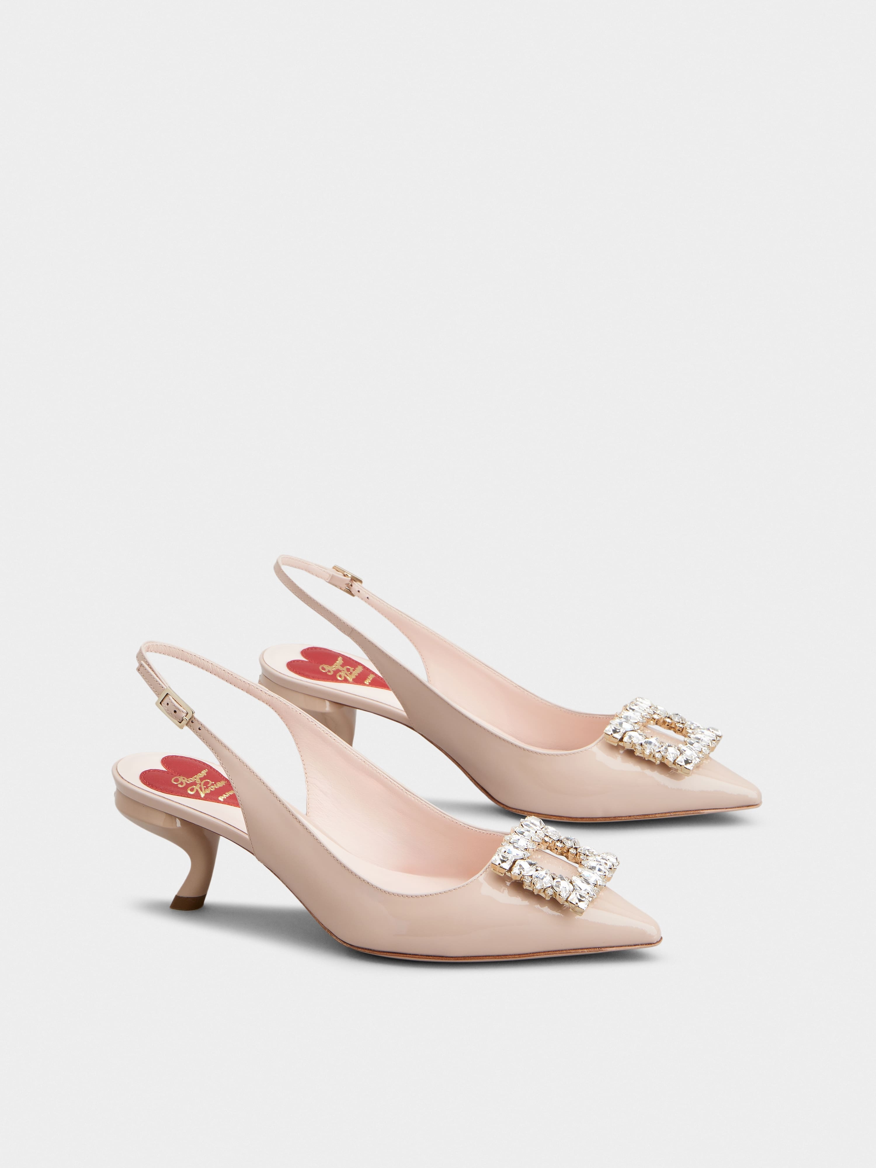 Virgule Strass Buckle Slingback Pumps in Patent Leather - 2