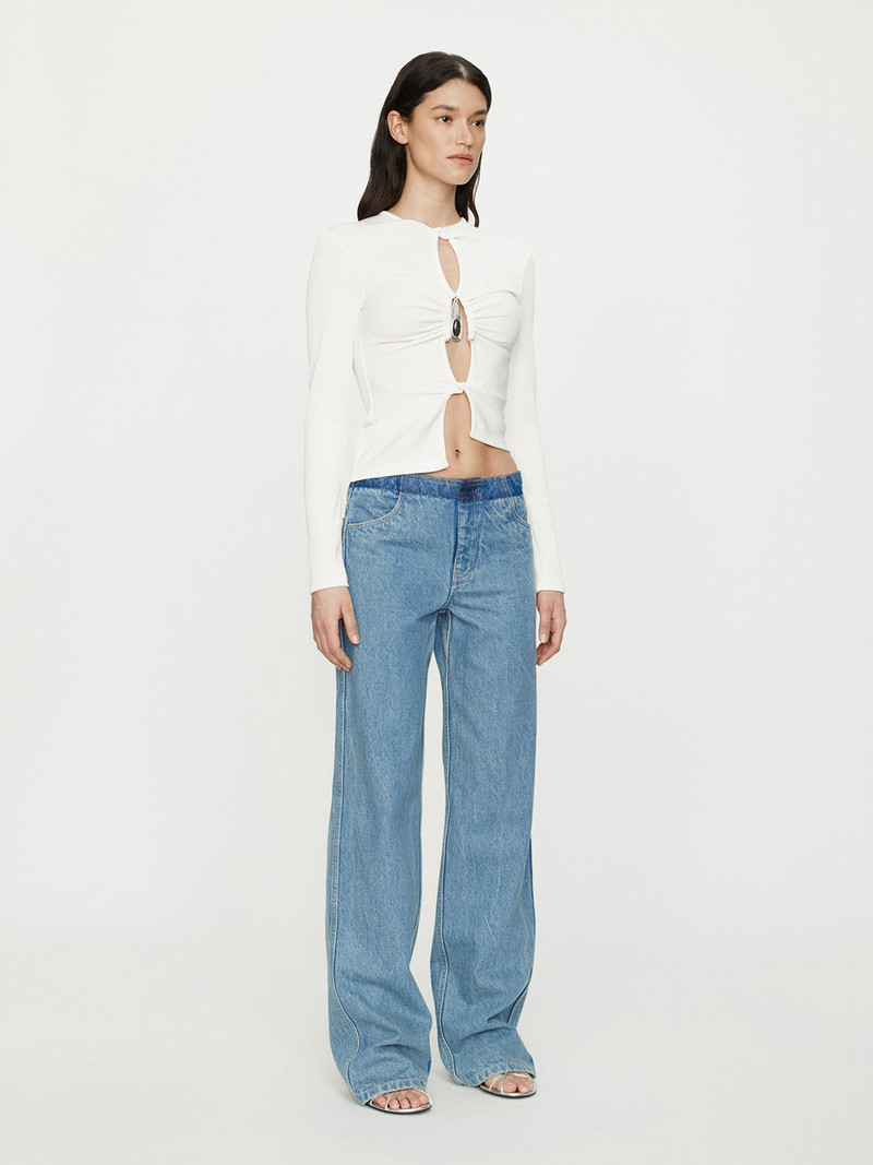 Crystal Pendant Open Twist Long Sleeve Top 3