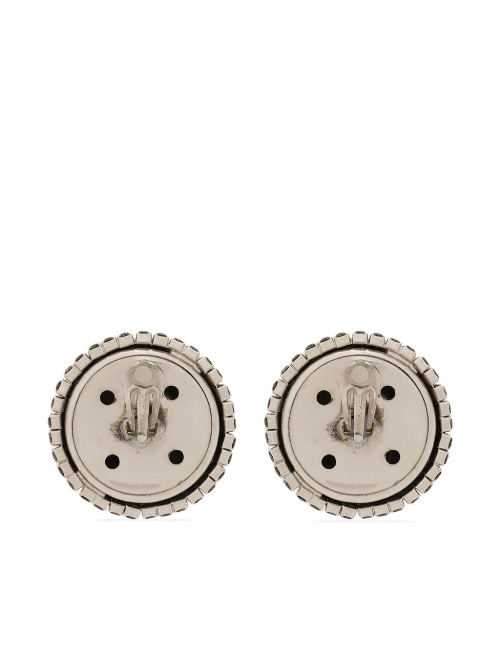 crystal-embellished clip-on earrings - 2