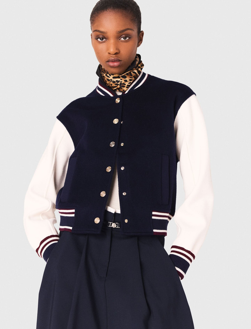 Mixed fabric bomber 5