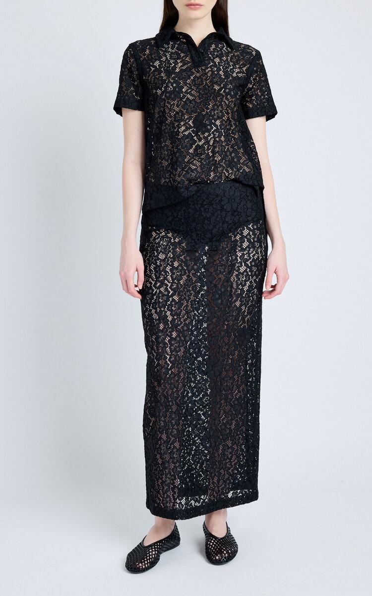 Jasmine Sheer Stretch-Lace Maxi Skirt black - 2