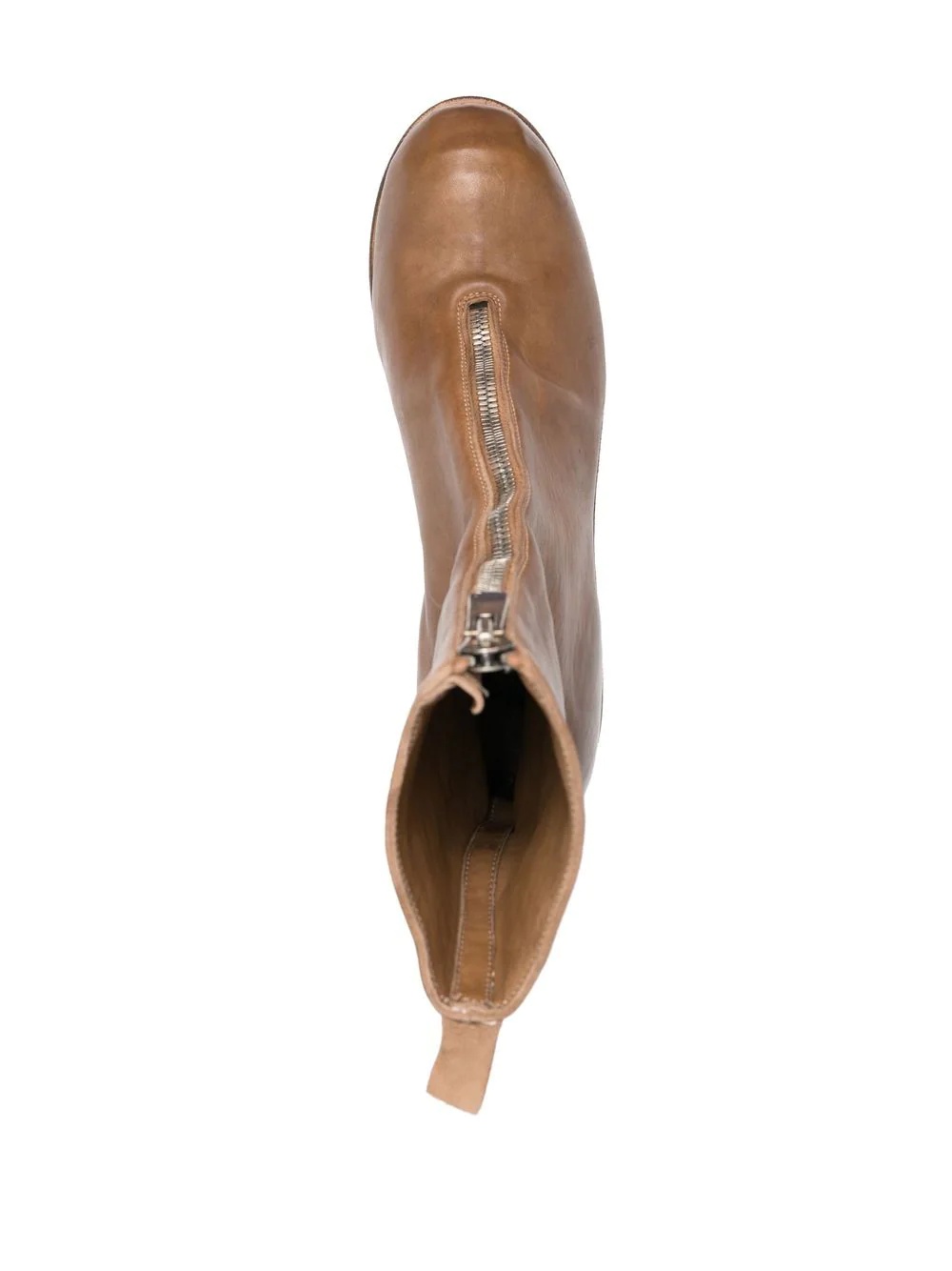 front-zip round-toe boots - 4