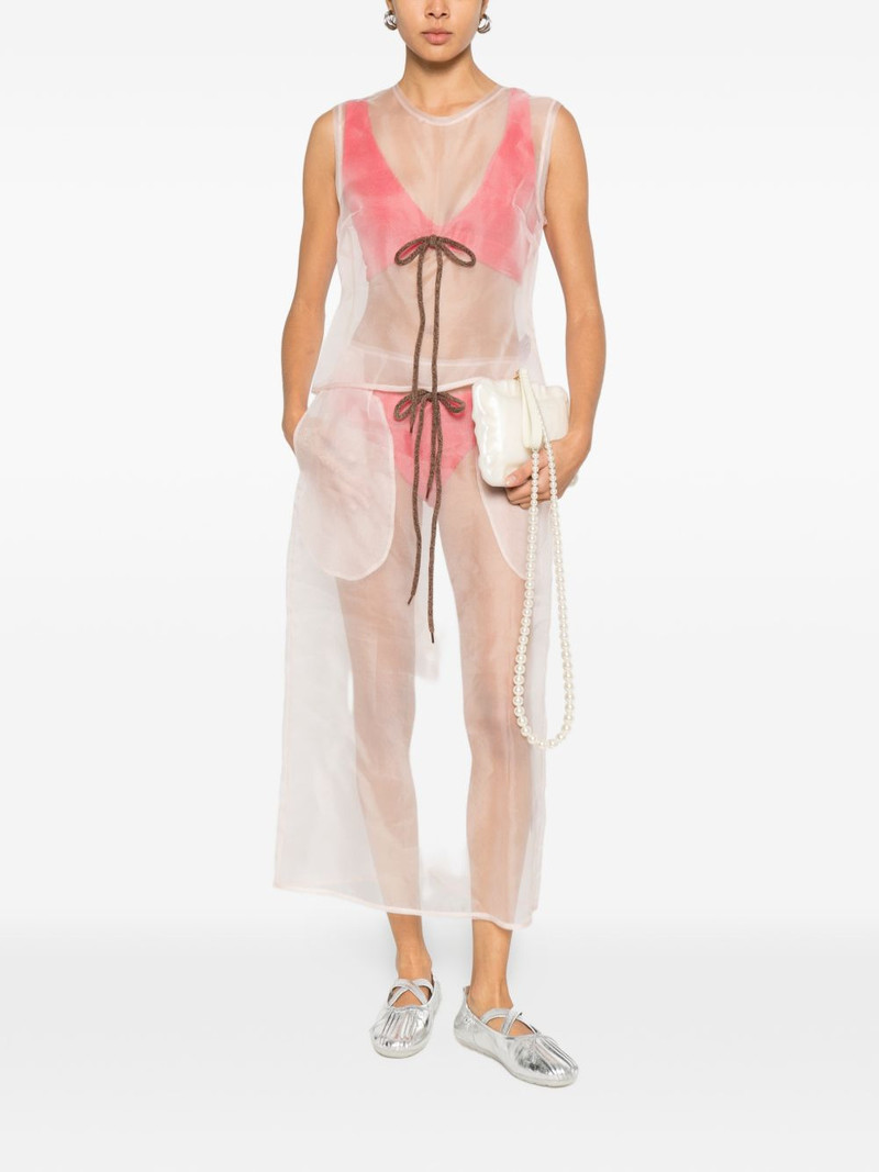 Simone Rocha sheer frayed column midi skirt outlook