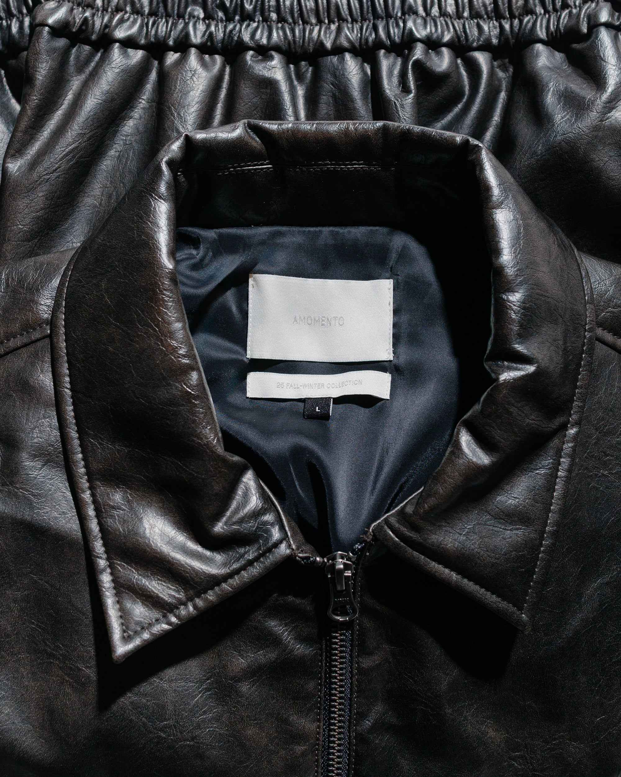Vegan Leather Blouson Black - 5