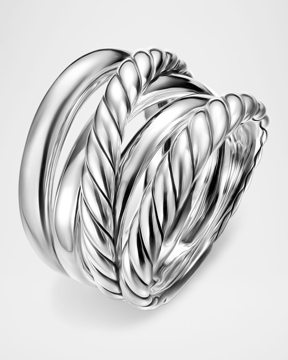 Crossover 5 Row Ring in Silver, 17.5mm - 3