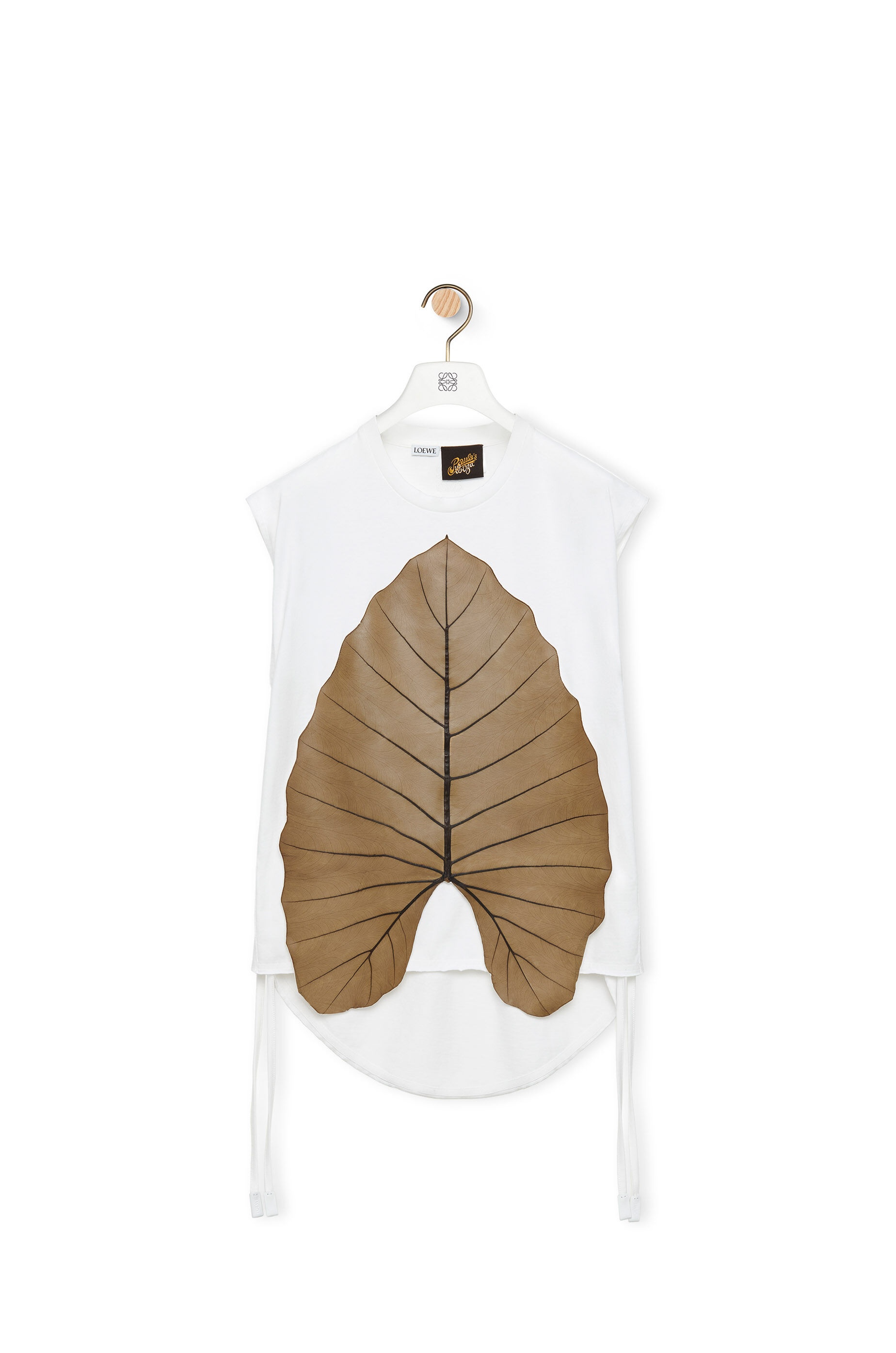 Leaf sleeveless T-shirt in cotton - 1