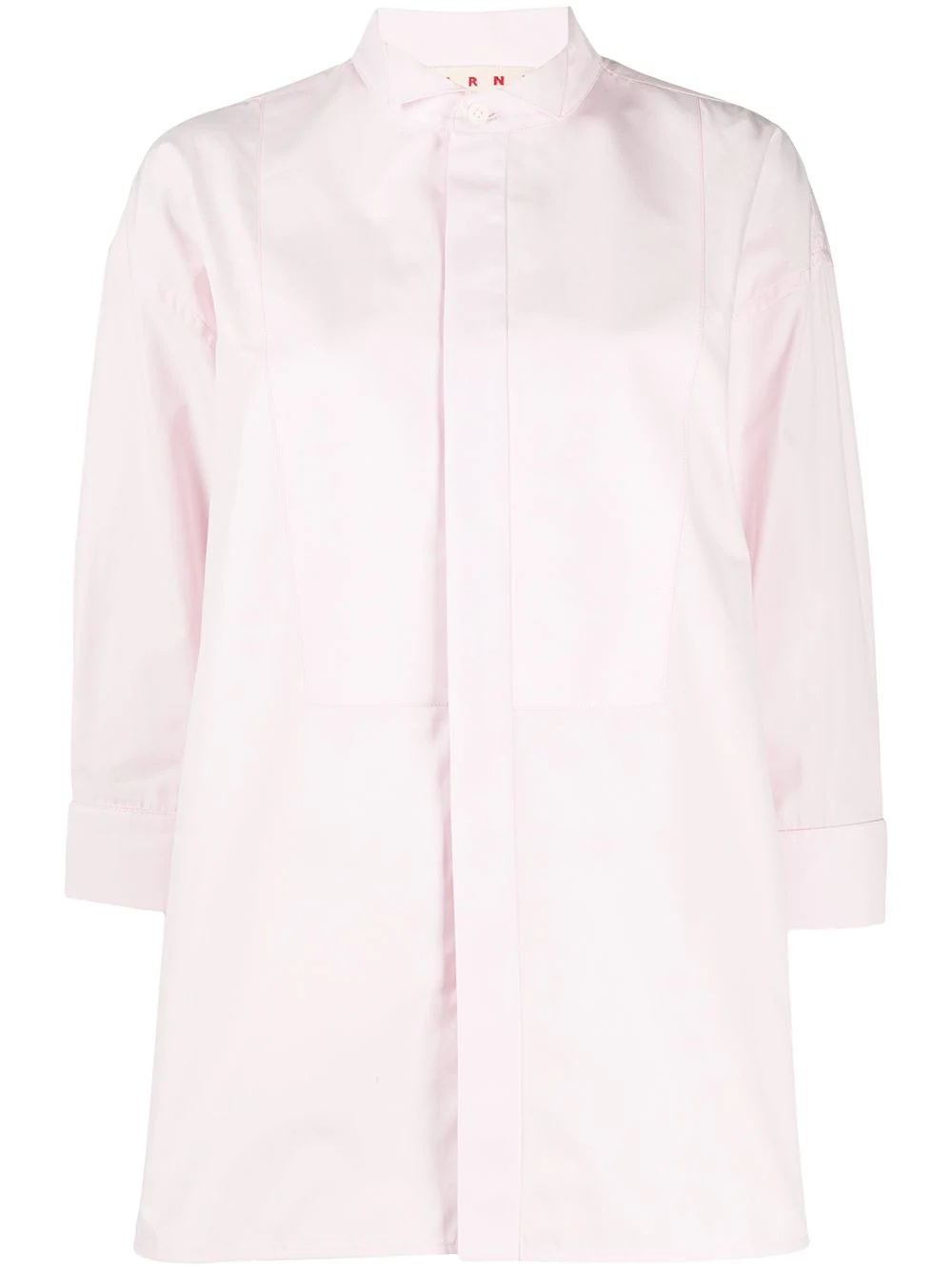 wing collar buttoned shirt - 1