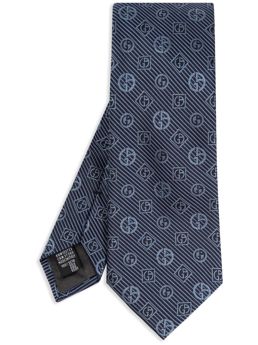 monogram-jacquard silk tie - 1