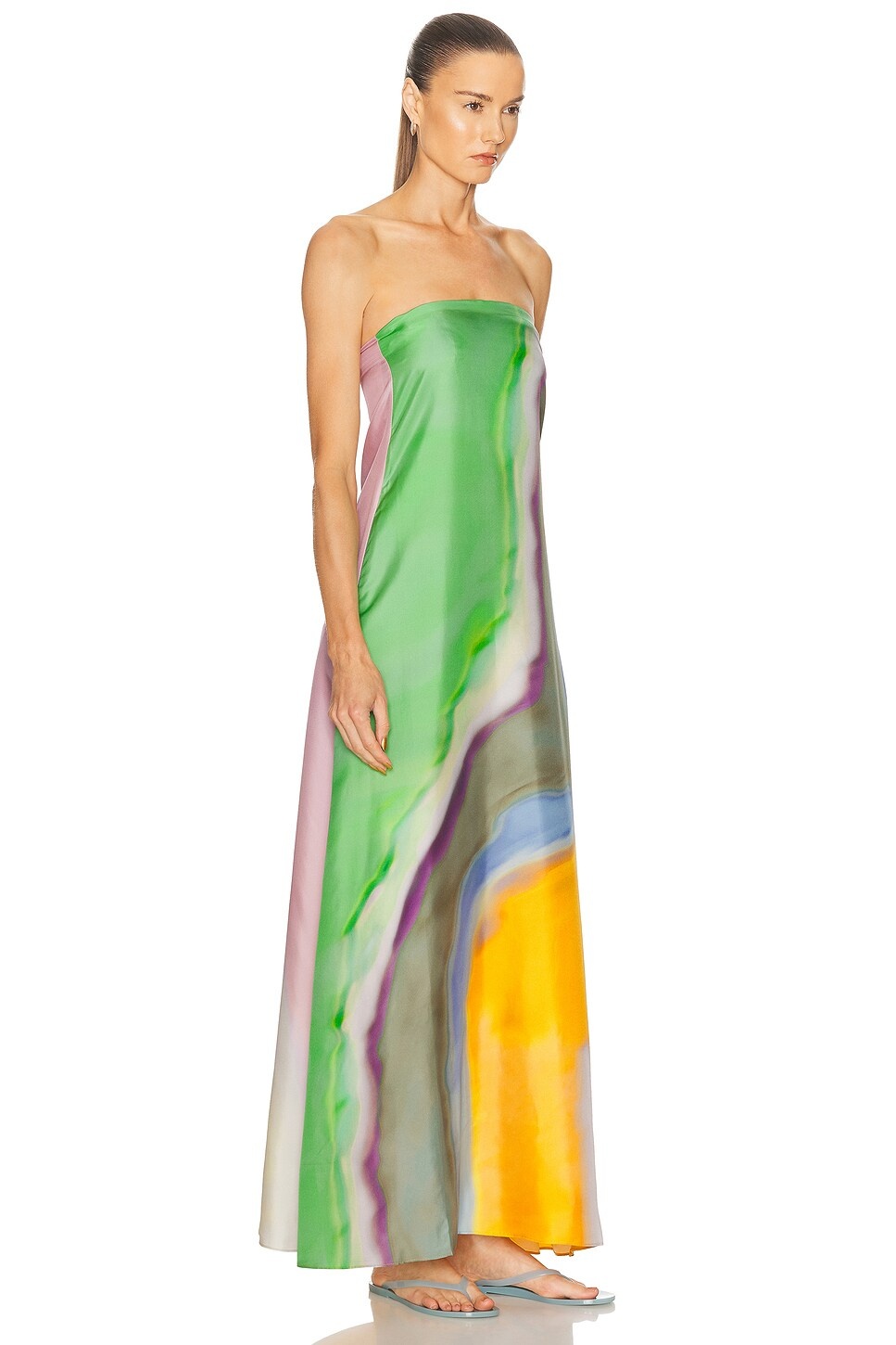 Aura Silk Strapless Dress - 2