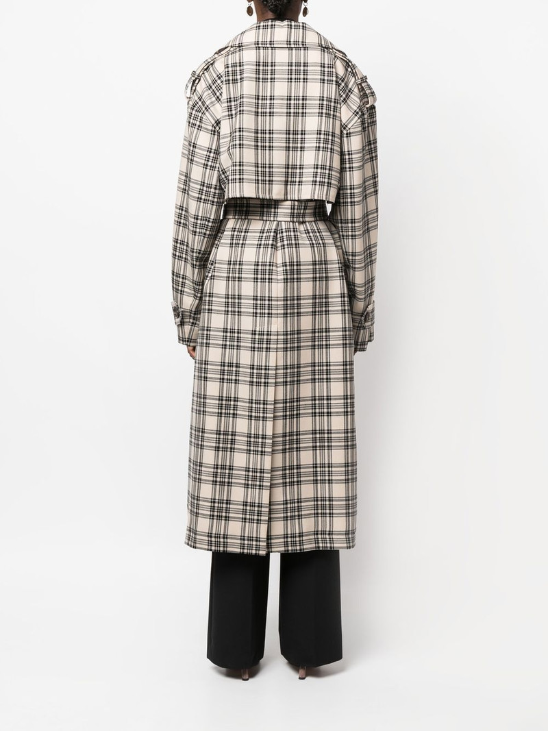 check-pattern belted coat 4