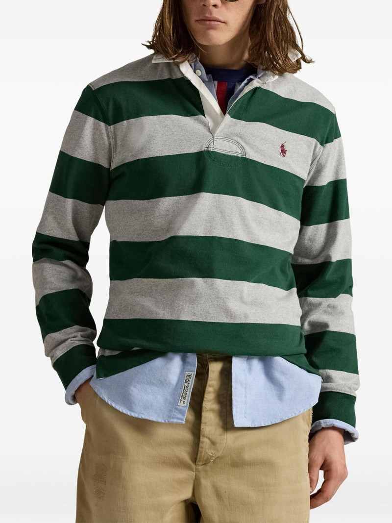 striped-pattern long-sleeve polo shirt 3