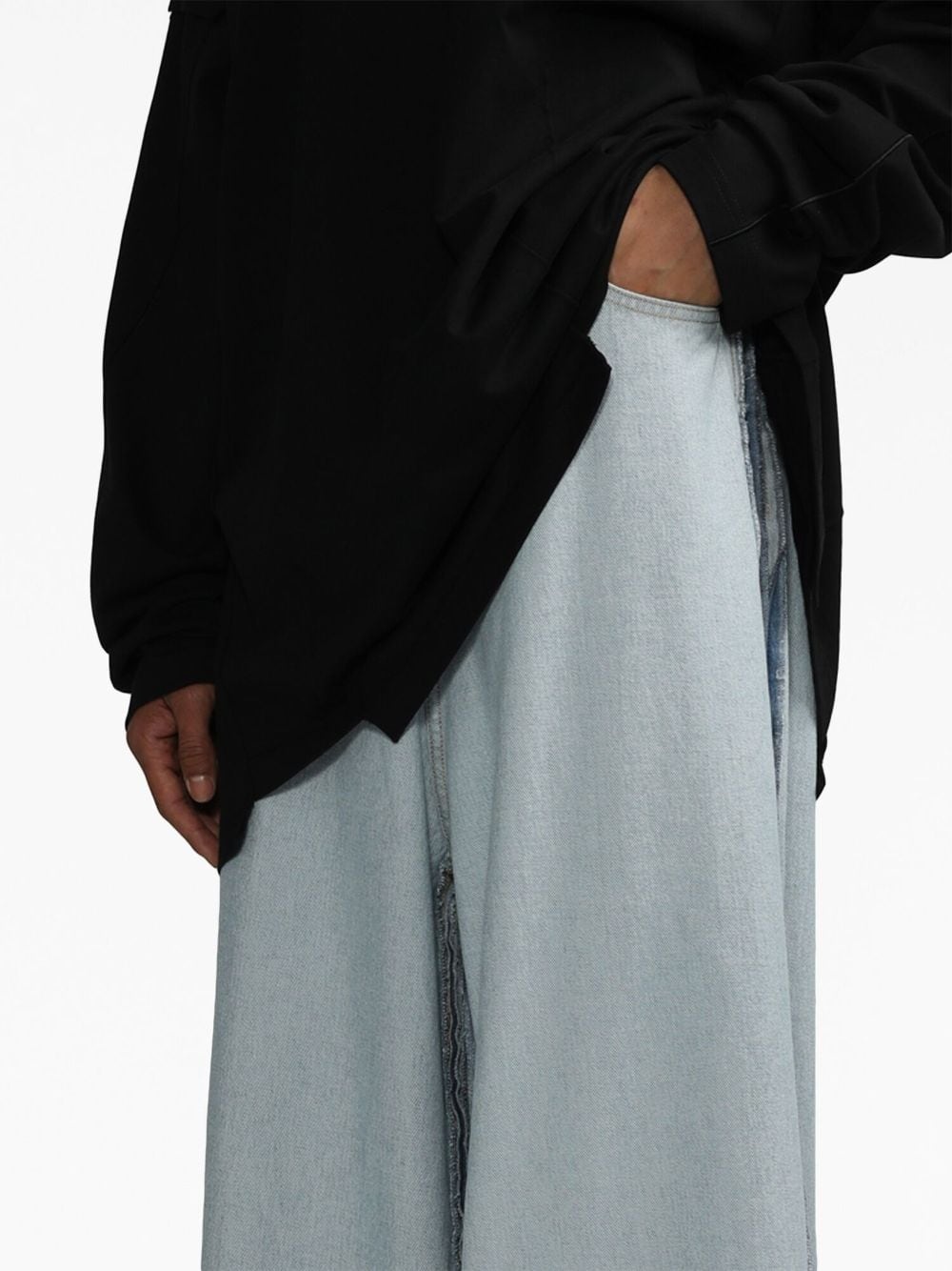 inside-out wide-leg jeans - 5