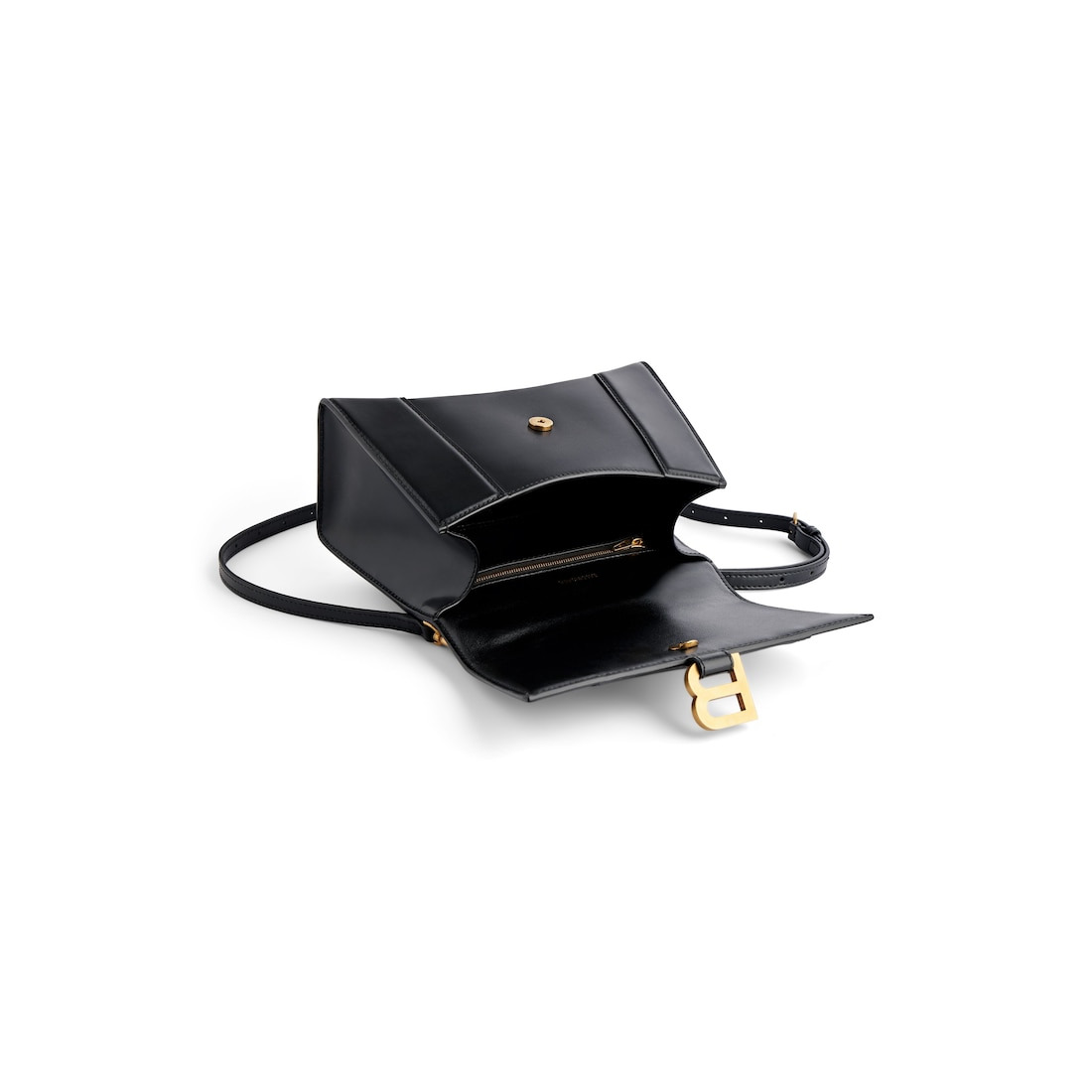 Women's Hourglass Small Handbag Box in Black - 5