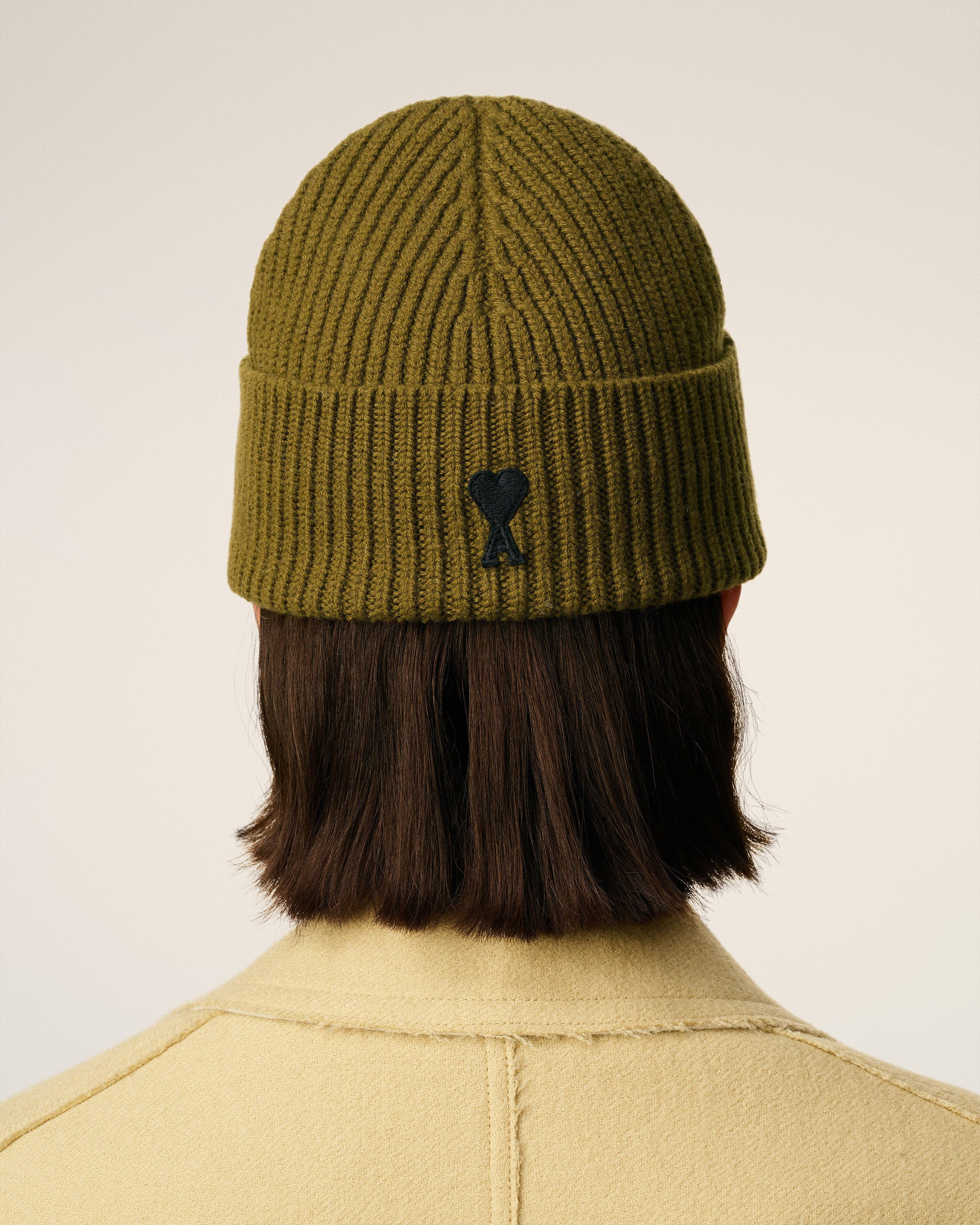 KHAKI WOOL AMI DE COEUR BEANIE - 6