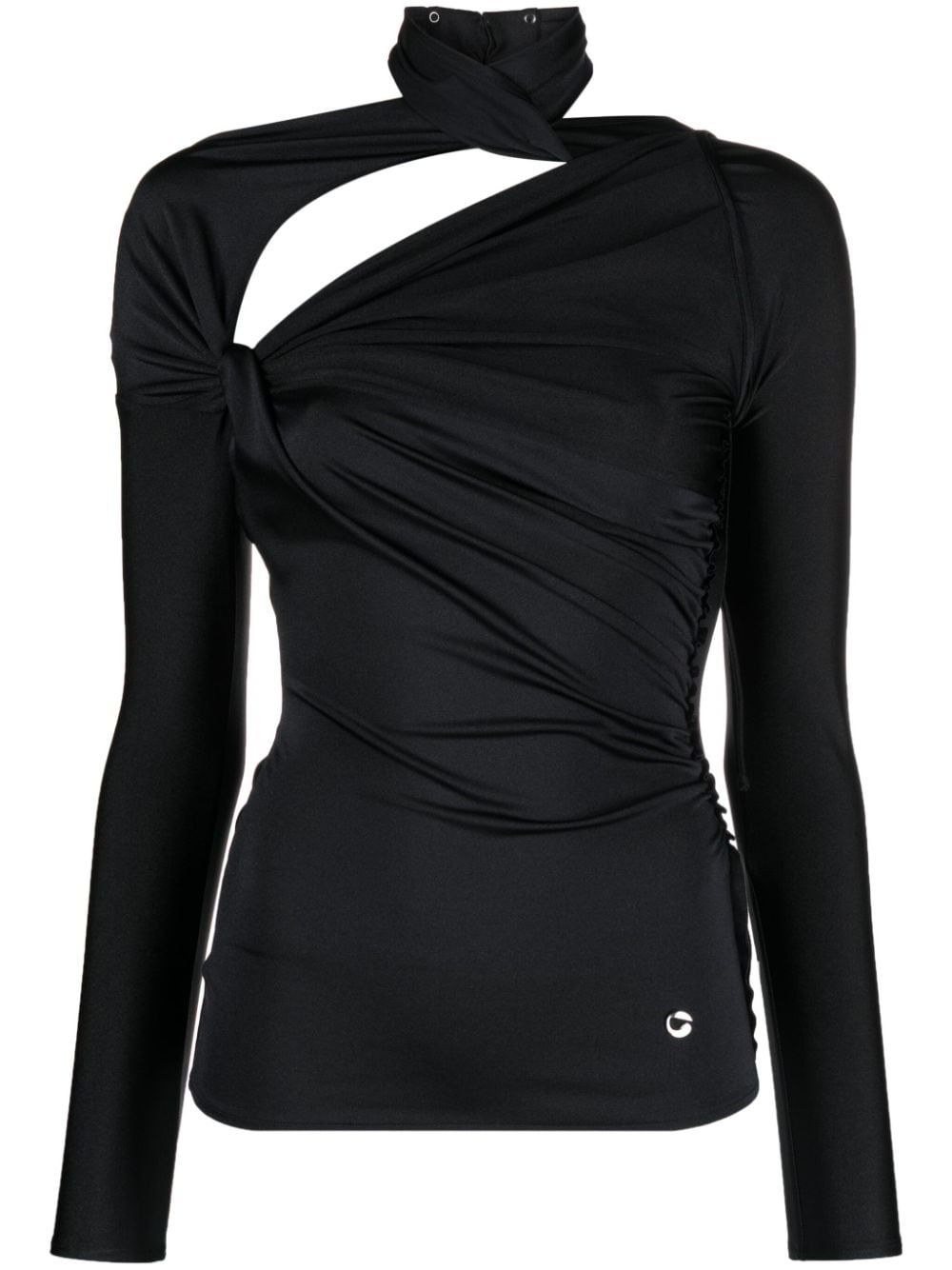 logo-plaque cut-out long-sleeve top - 1