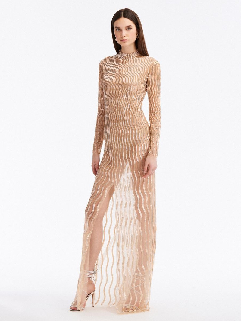 SEQUIN WAVE TULLE GOWN 1