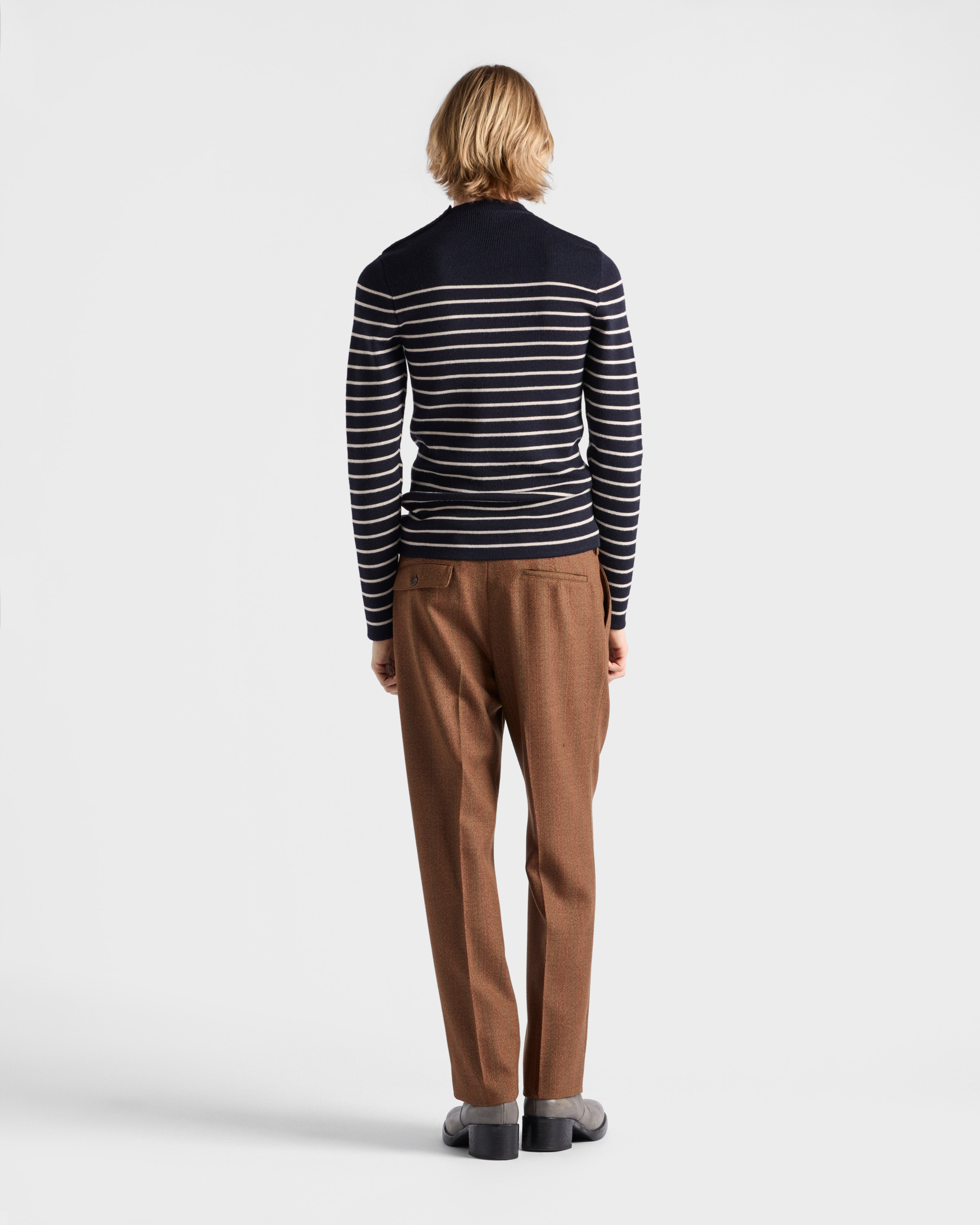 Wool pinstripe pants - 5