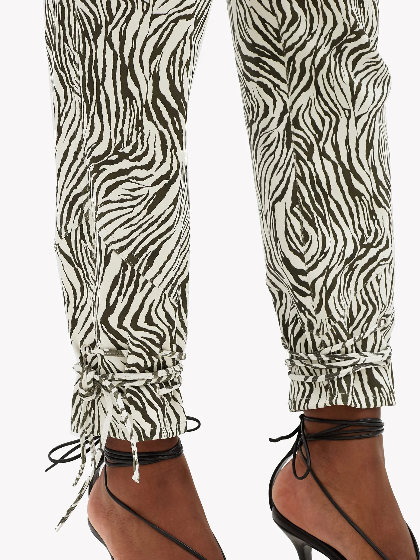 Badeloisa high-rise zebra-print leather trousers - 4