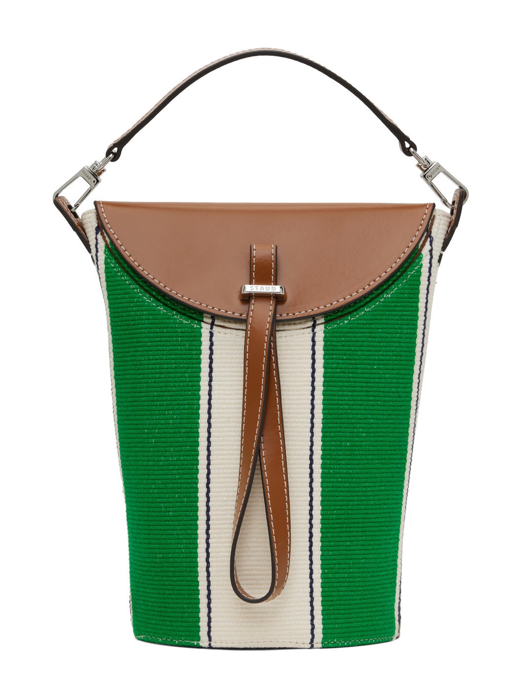 Green & White Phoebe Convertible Bucket Bag - 1