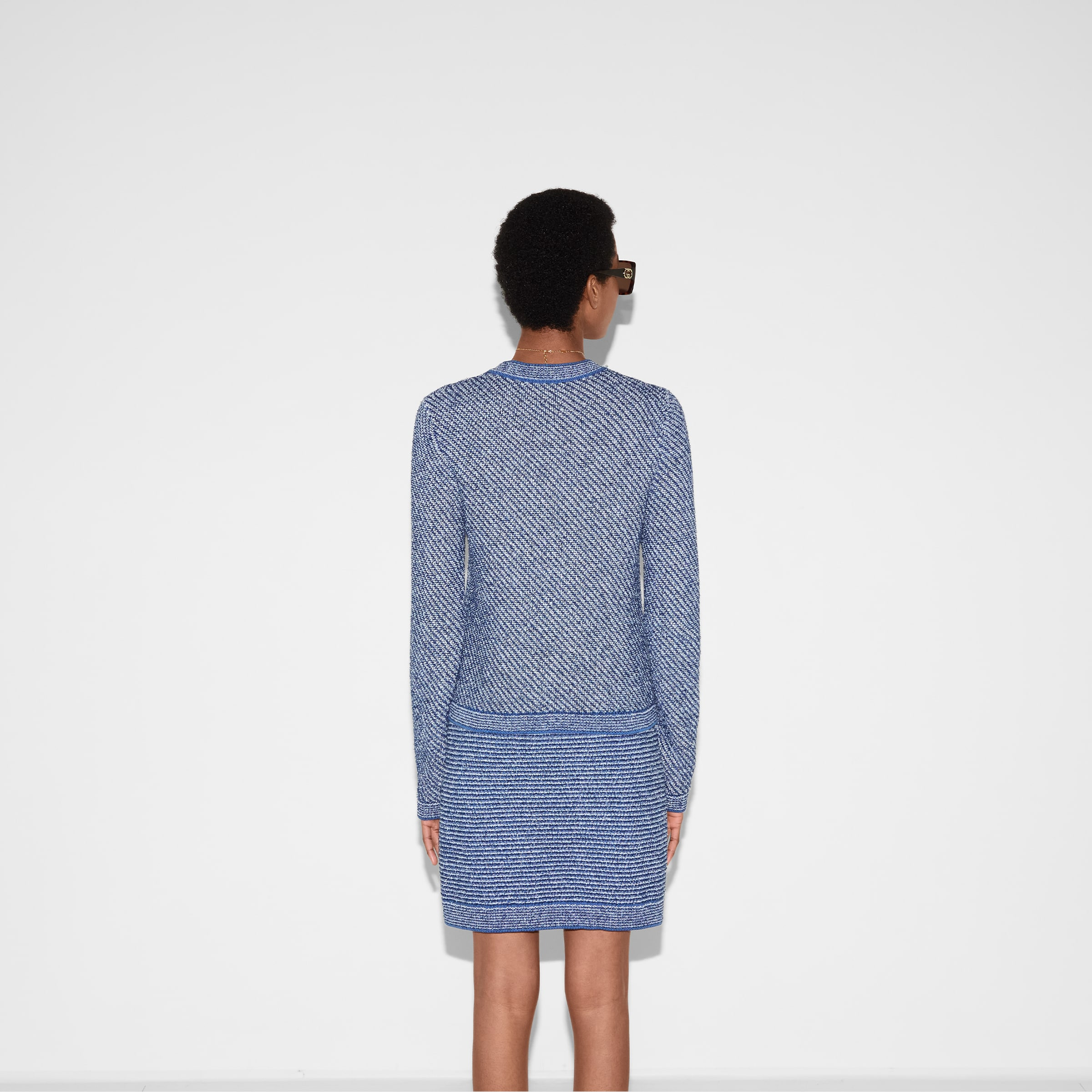Fine cotton crewneck cardigan - 4