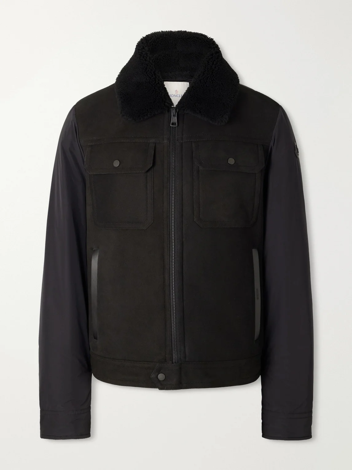 Zerique Shearling-Trimmed Leather Jacket - 1