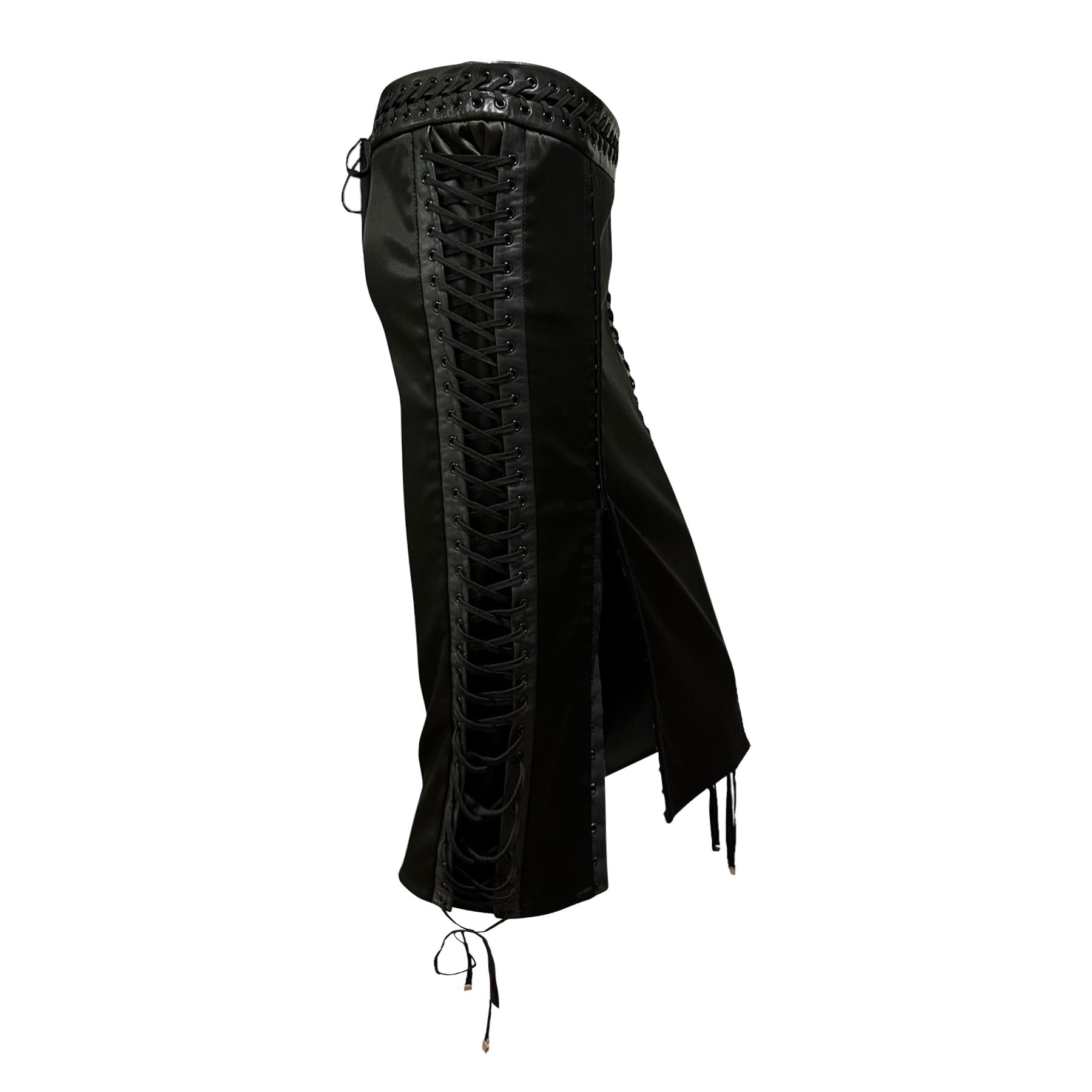 DOLCE&GABBANA Spring Summer 2003 Laced Up Midi Skirt - 3