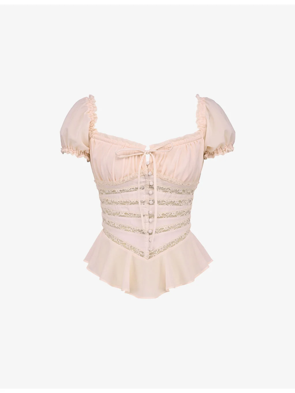 Cara Peplum-Hem Chiffon Top - 1