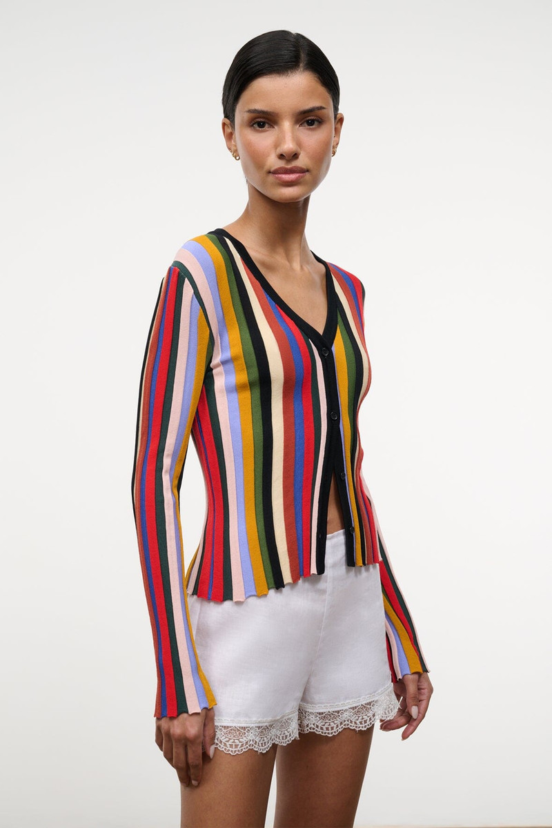 STAUD EZRA CARDIGAN ARTIST STRIPE 1
