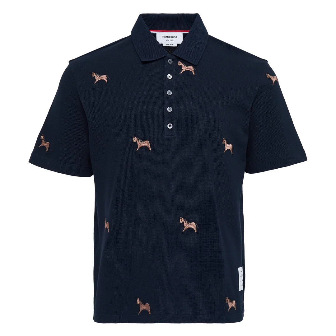 Short Sleeve Polo With Horse - 1
