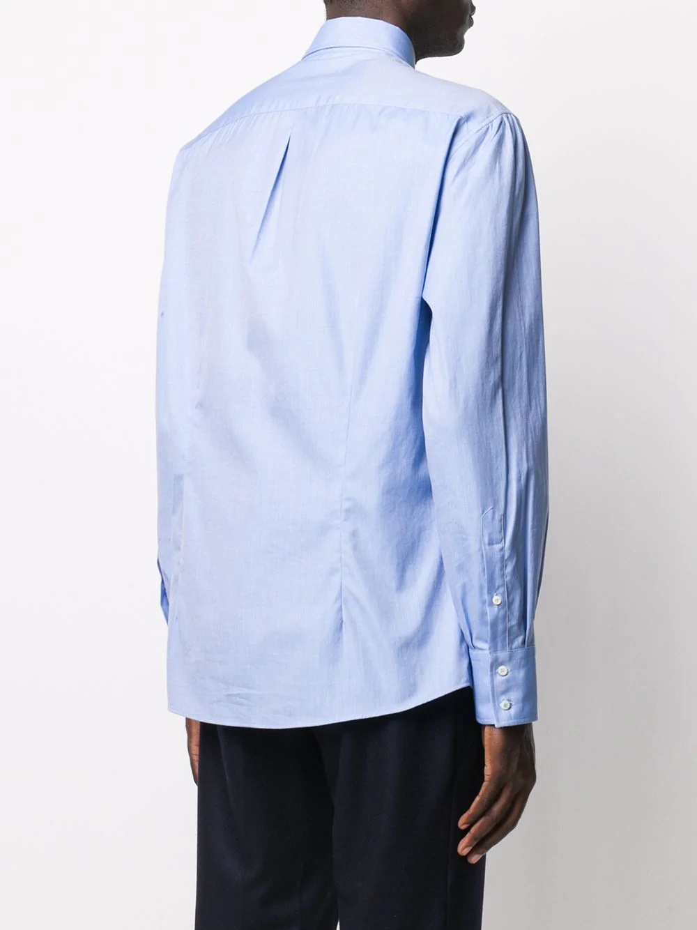 plain blue cotton shirt - 4