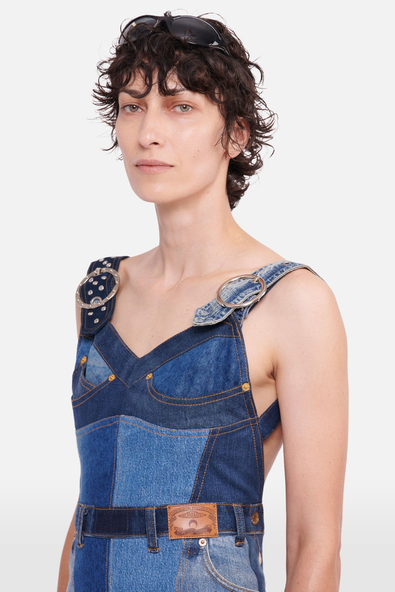 재생 패치 워크 denim minidress 3