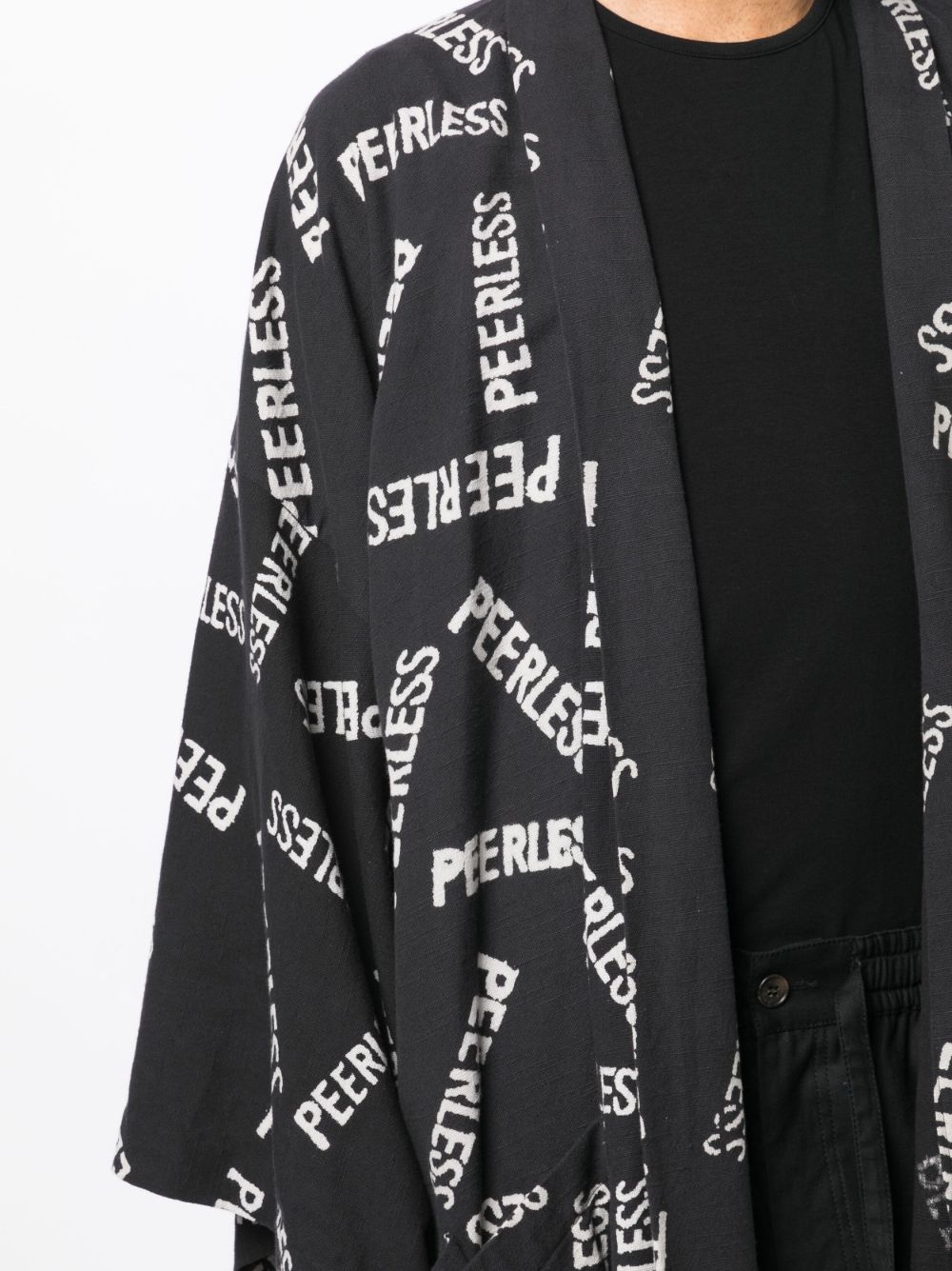SLOGAN-PRINT WIDE-SLEEVE JACKET - 4