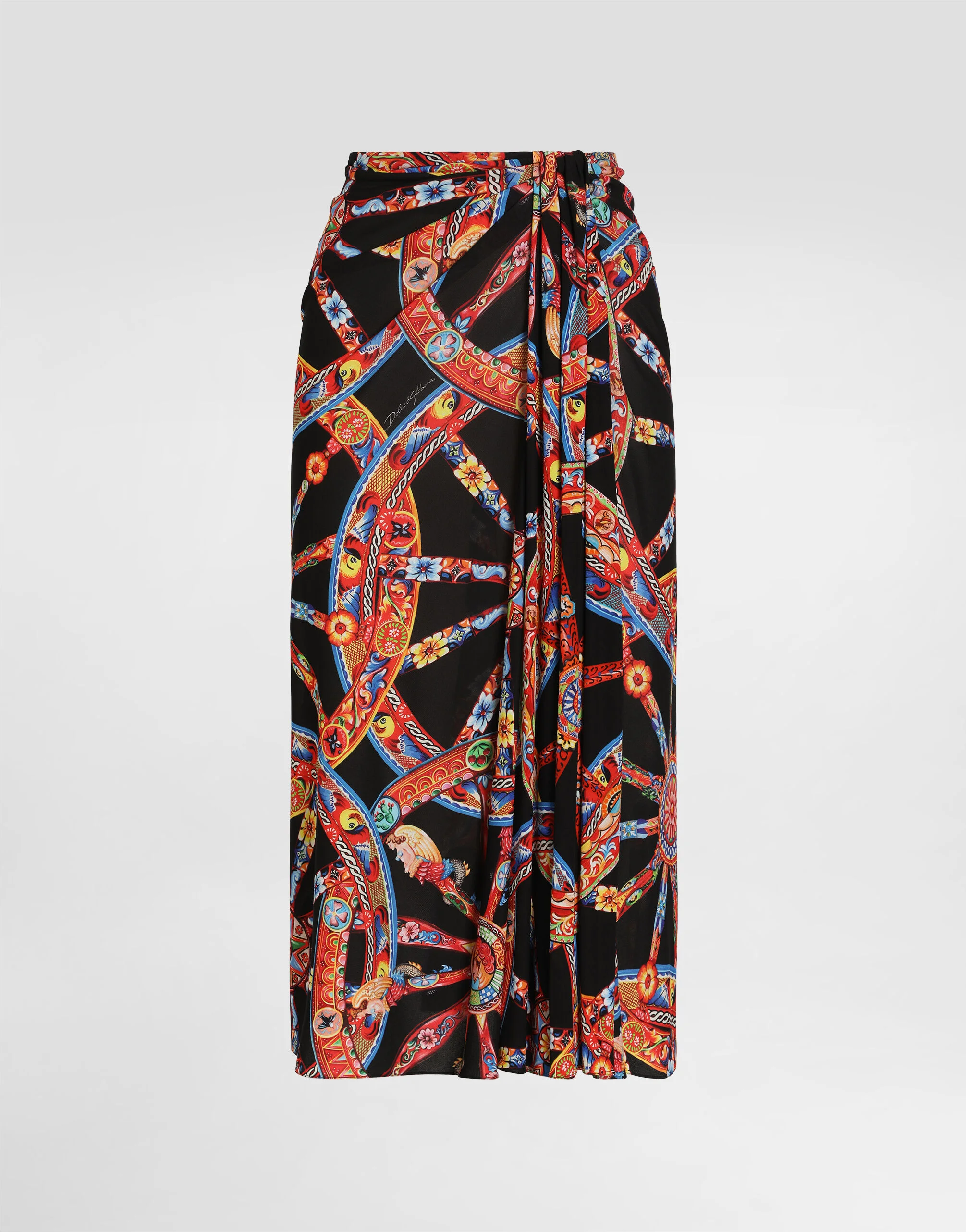 Carretto-print viscose jersey skirt - 1