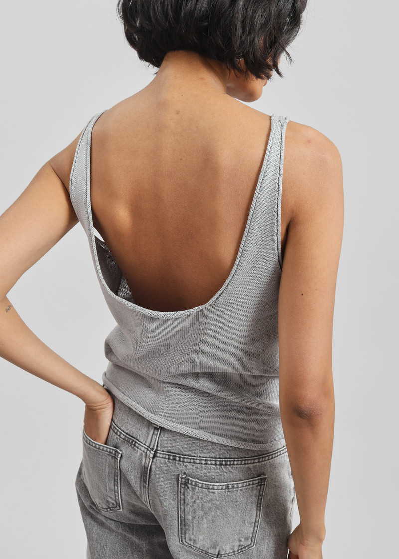 Islay Open-Back Knit Tank - Grey 6