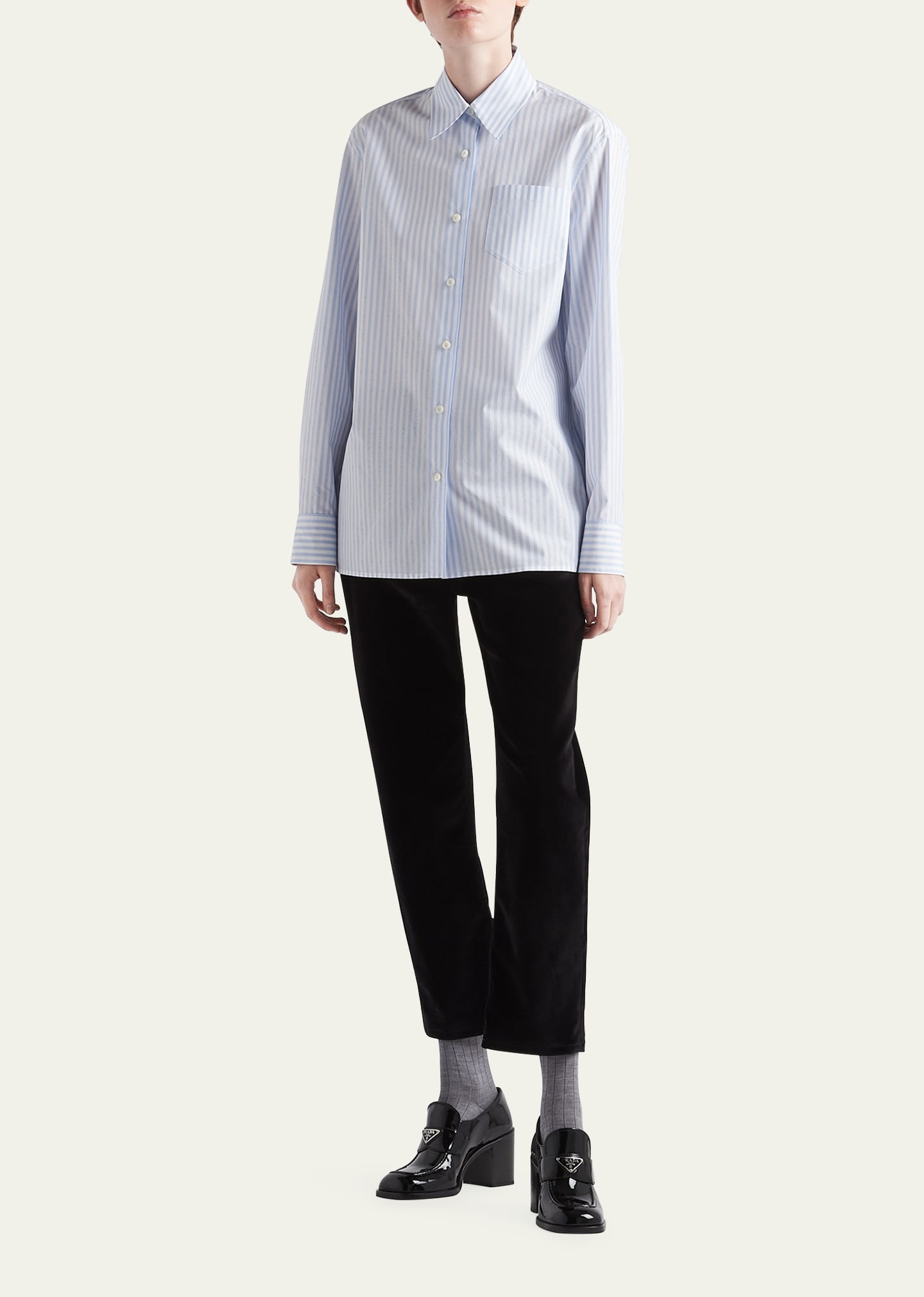 Jacquard Logo Poplin Button Up Shirt - 2