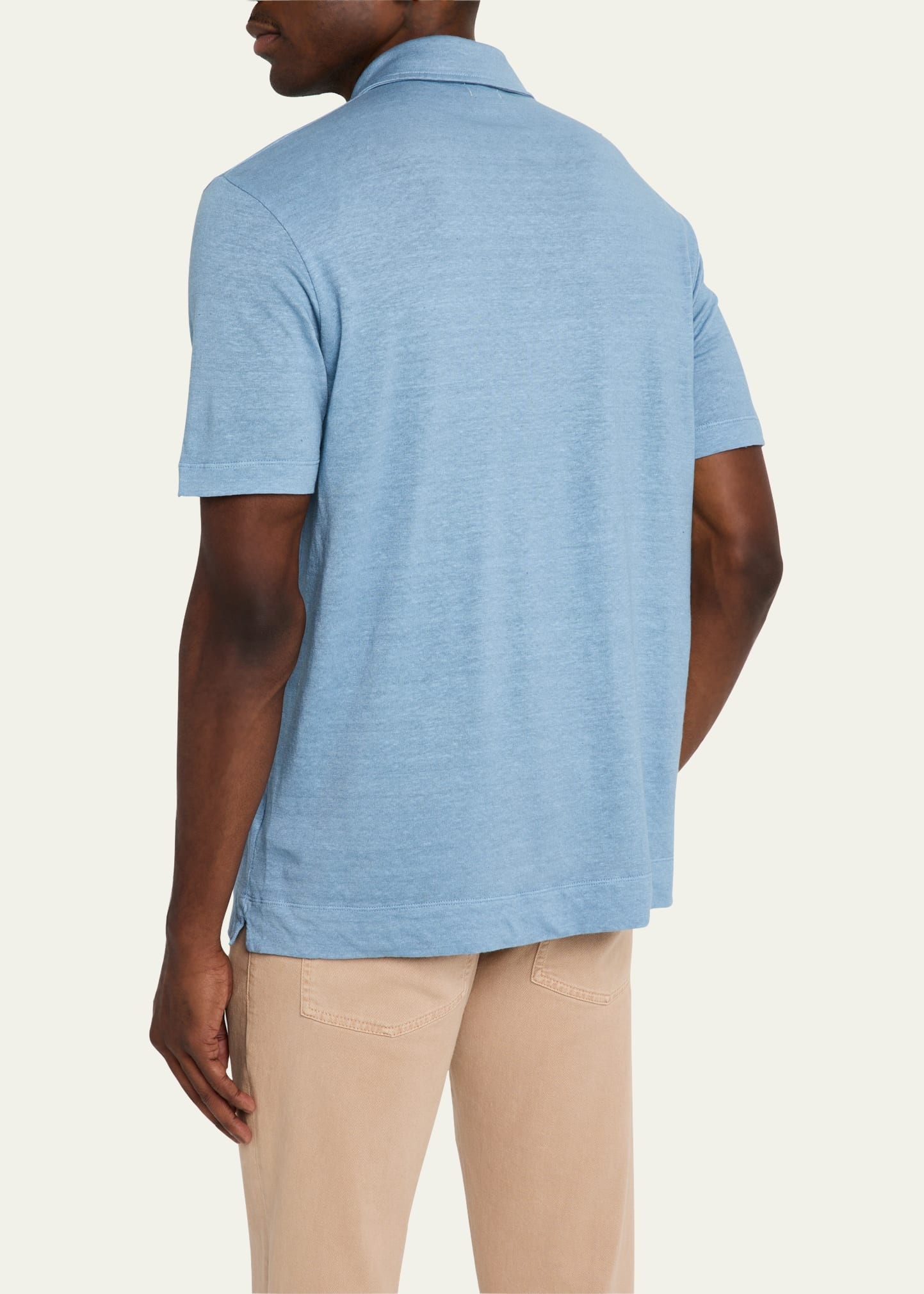 Men's Linen and Cotton Polo Shirt - 3