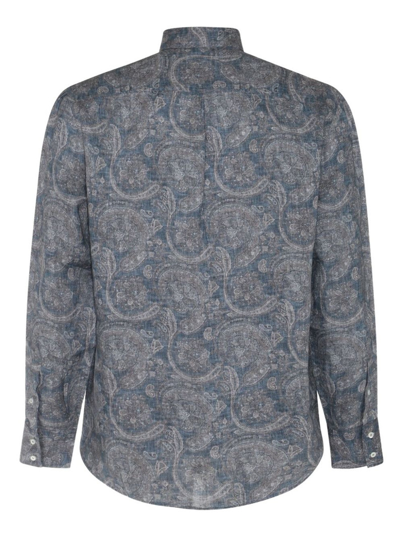 Brunello Cucinelli paisley-pattern linen shirt outlook