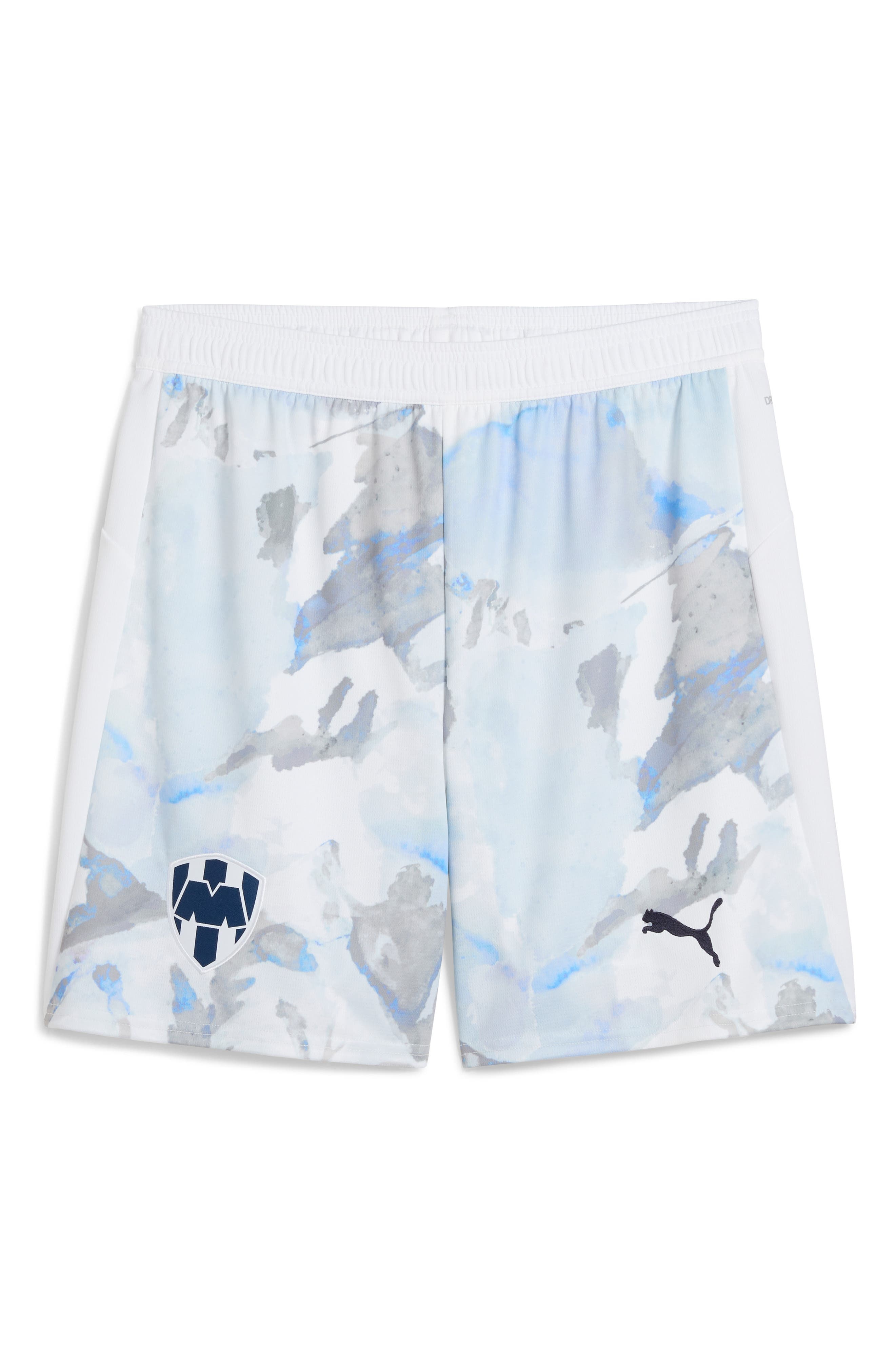 PUMA x KidSuper MTY Replica Performance Mesh Soccer Shorts in Puma White-Deep Navy at Nordstrom - 4