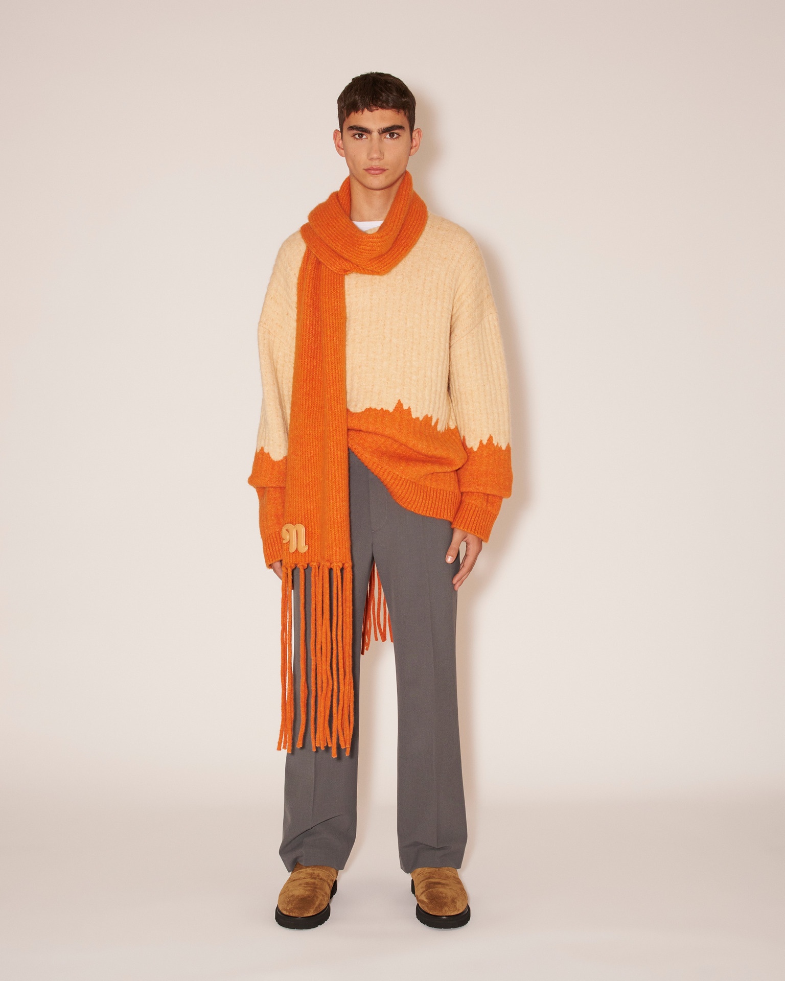 OVEO - Dip dye-effect sweater - Cream orange - 2