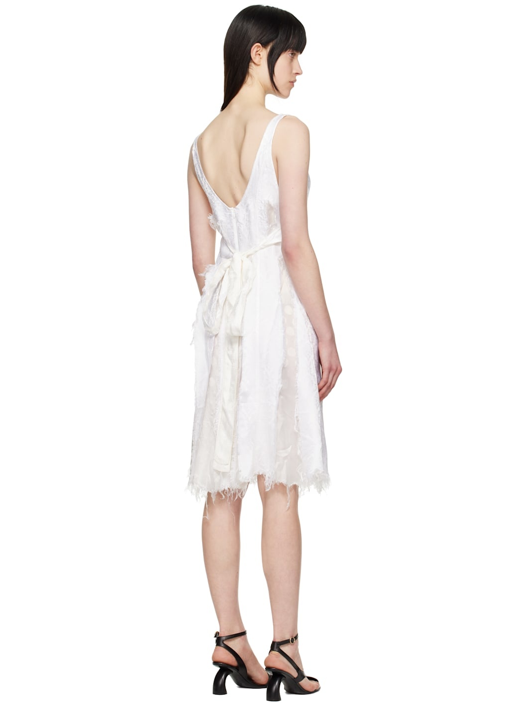 White Circle Cupro Third Wedding Midi Dress - 3
