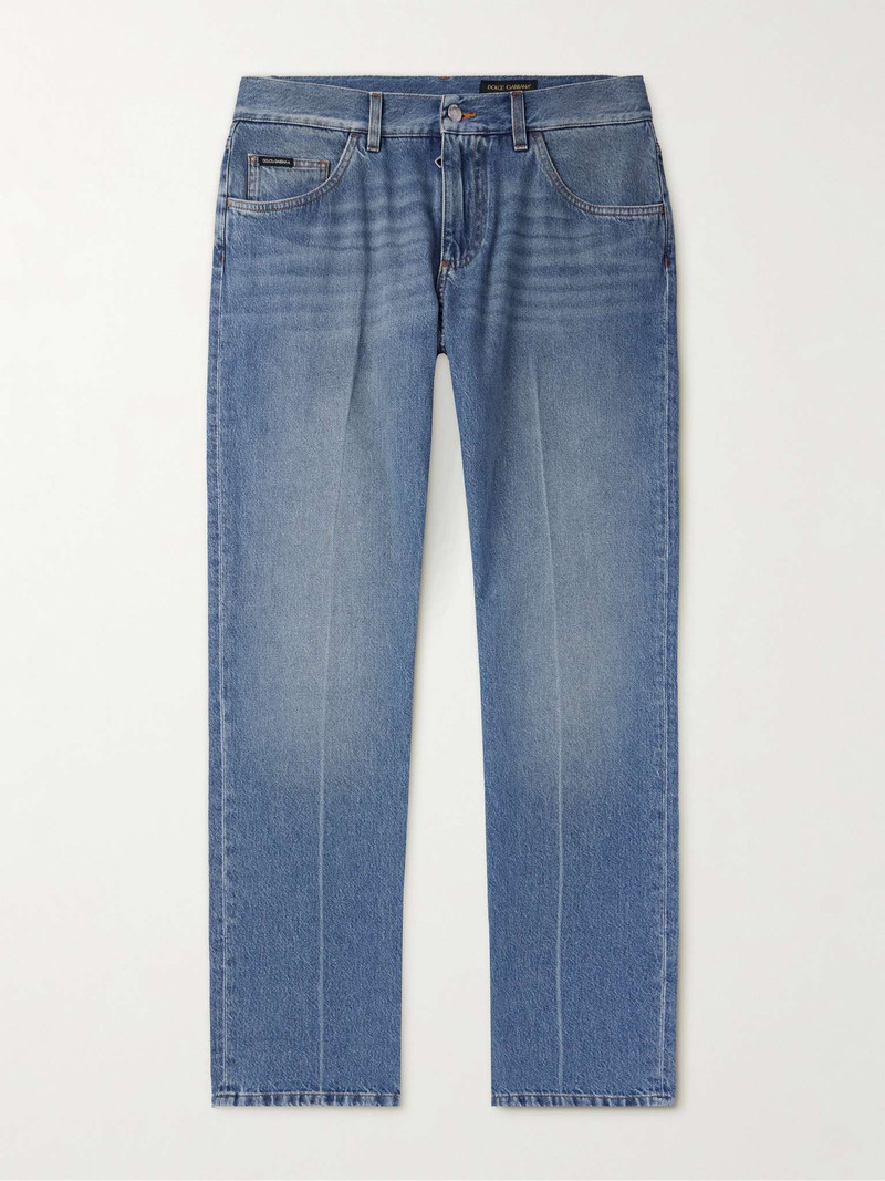 Straight-Leg Logo-Appliquéd Jeans - 1