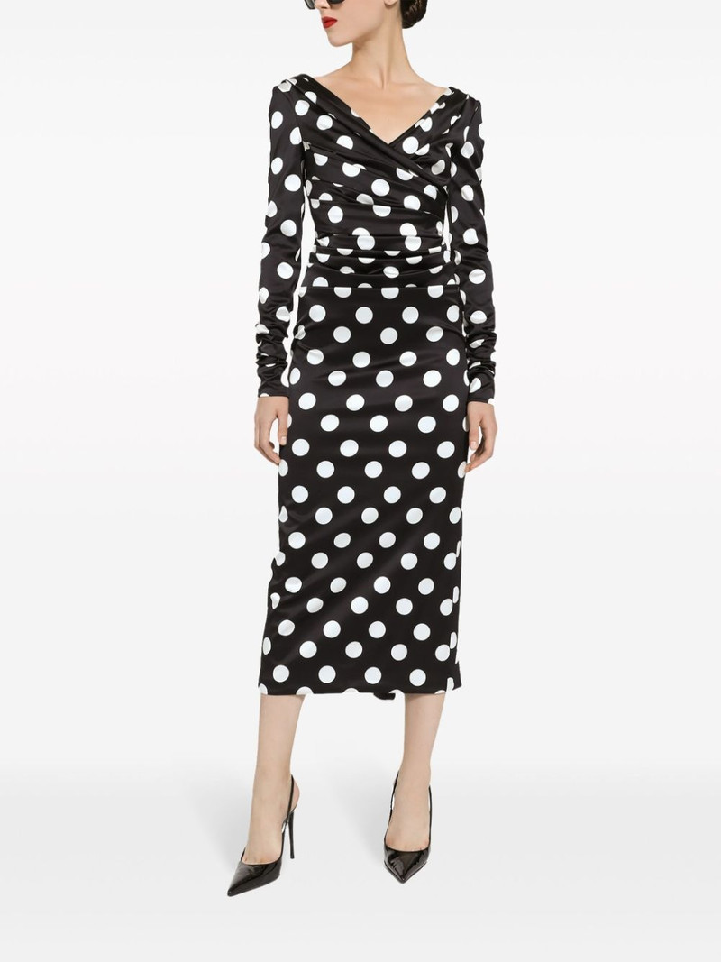 polka dot-print satin dress 3