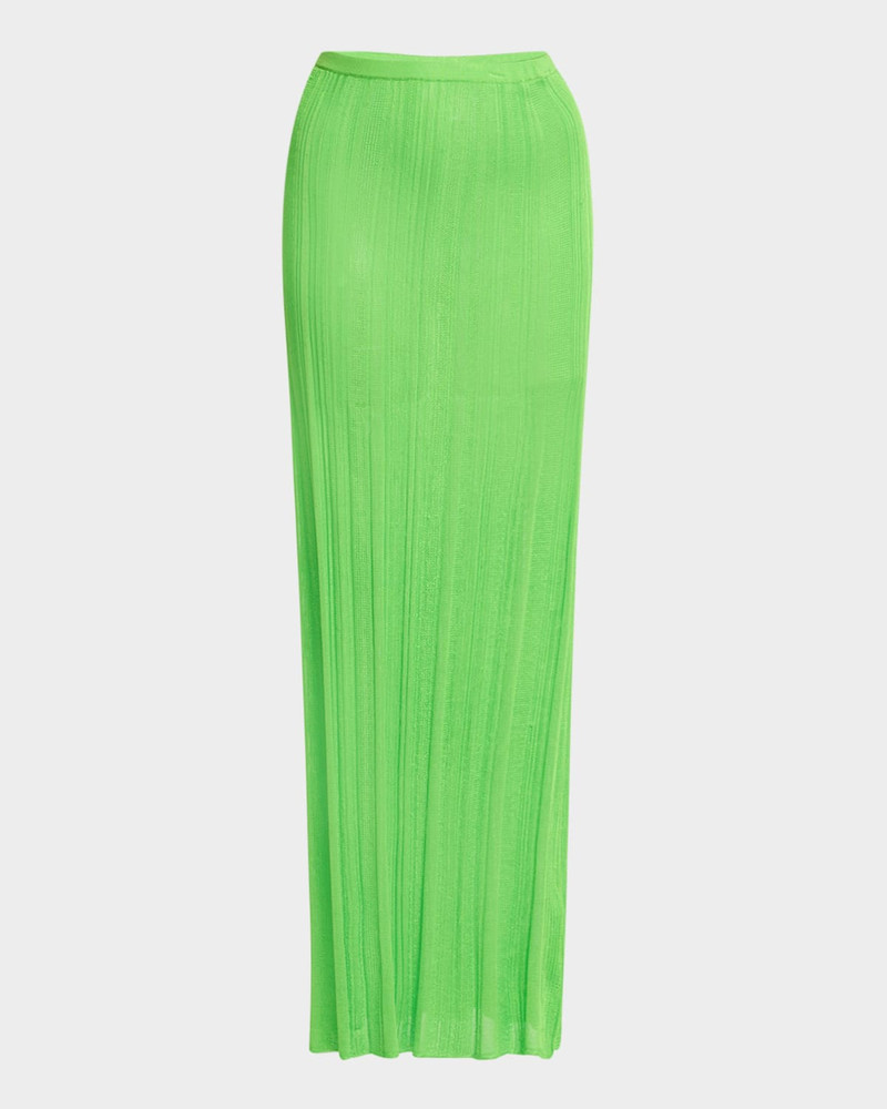 Daniella Plisse Silk Knit Maxi Skirt 1